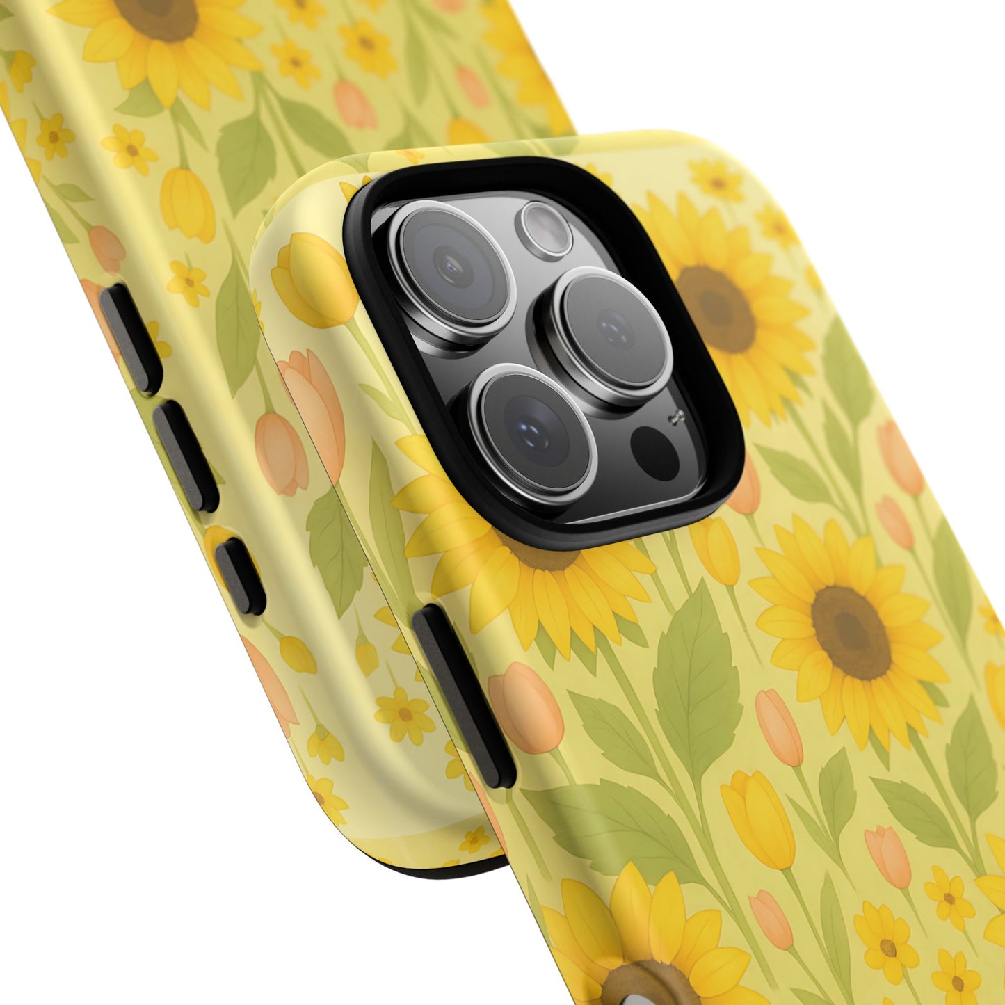 Sunflower Floral Phone Case, Watercolor Botanical Print, Aesthetic Tough Phone Case, Compatible with iPhone, Galaxy, Google