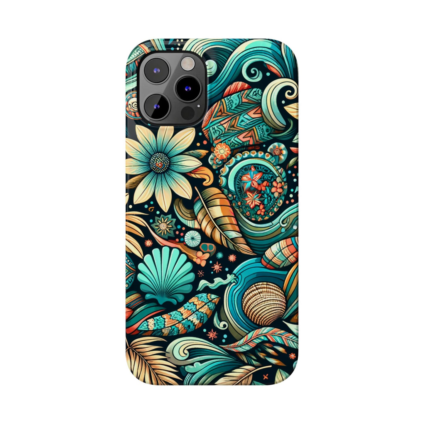 Floral Wave Phone Case - Vibrant Slim Protector, Bohemian Style, Perfect for Gifts, Nature Lovers, Summer Vibes, Eco-Friendly Design