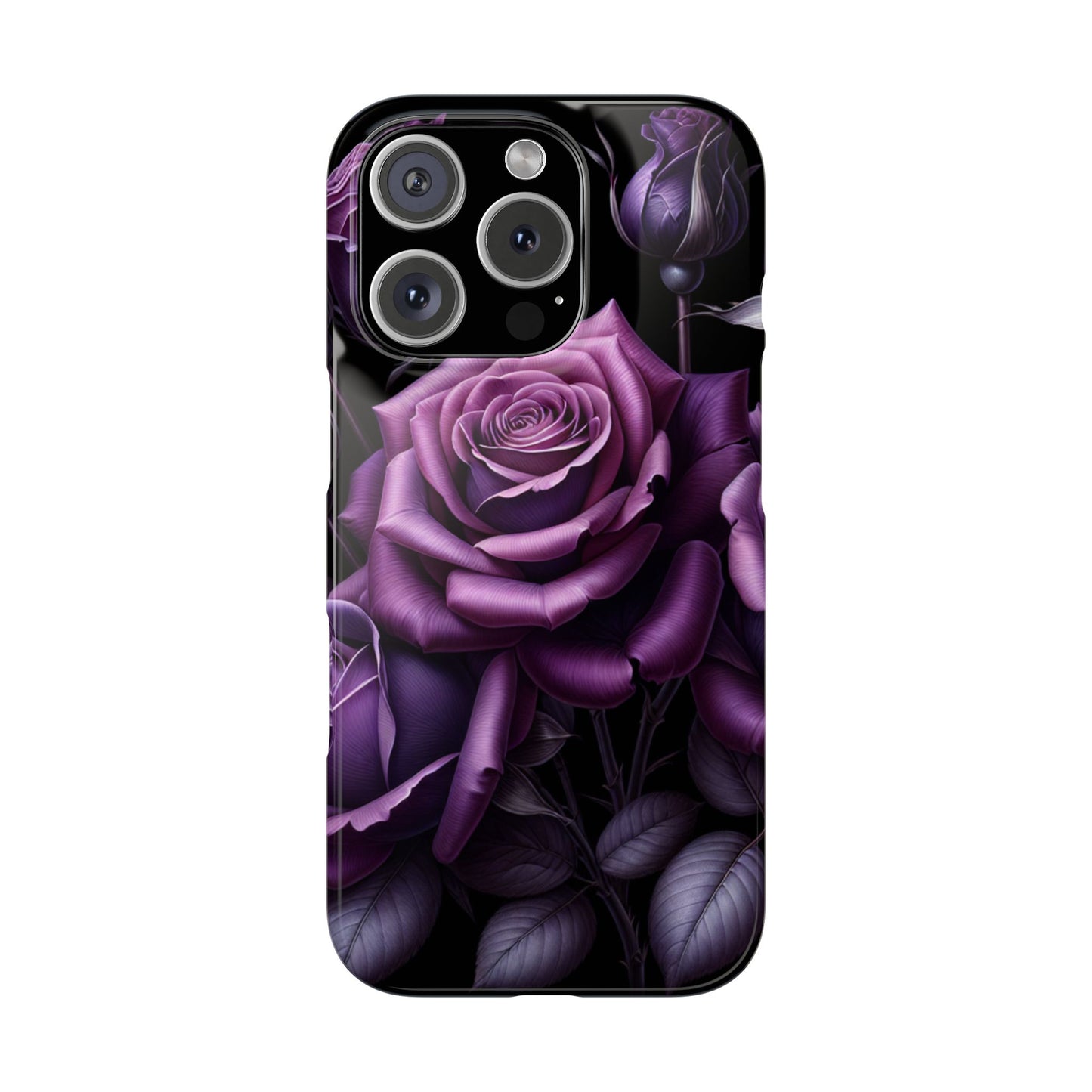 Purple Rose Slim Phone Cases, Floral Phone Cover, Elegant Smartphone Case, Gift for Her, Mother's Day Accessories