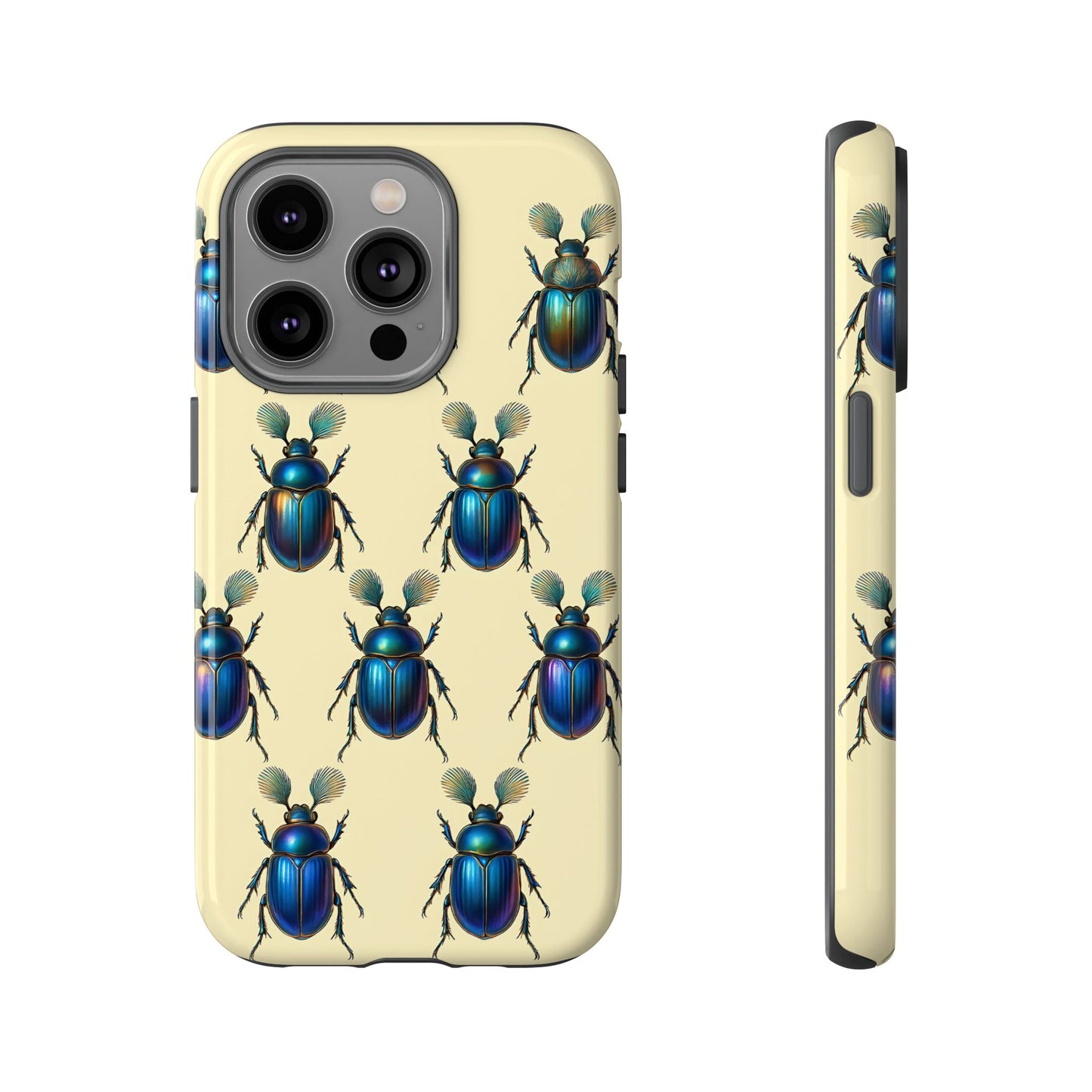 Beetle Tough Phone Case - Nature-Inspired Insect Art, Vintage Bug Pattern Design, Compatible with iPhone, Galaxy, and Google Phones