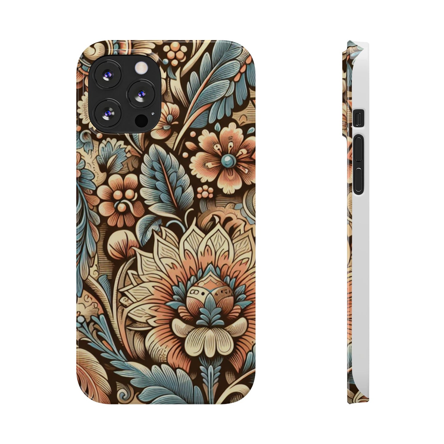 Floral Slim Phone Case, Boho Chic Phone Cover, Stylish Gift for Her, Spring and Summer Accessory, Trendy Phone Protector