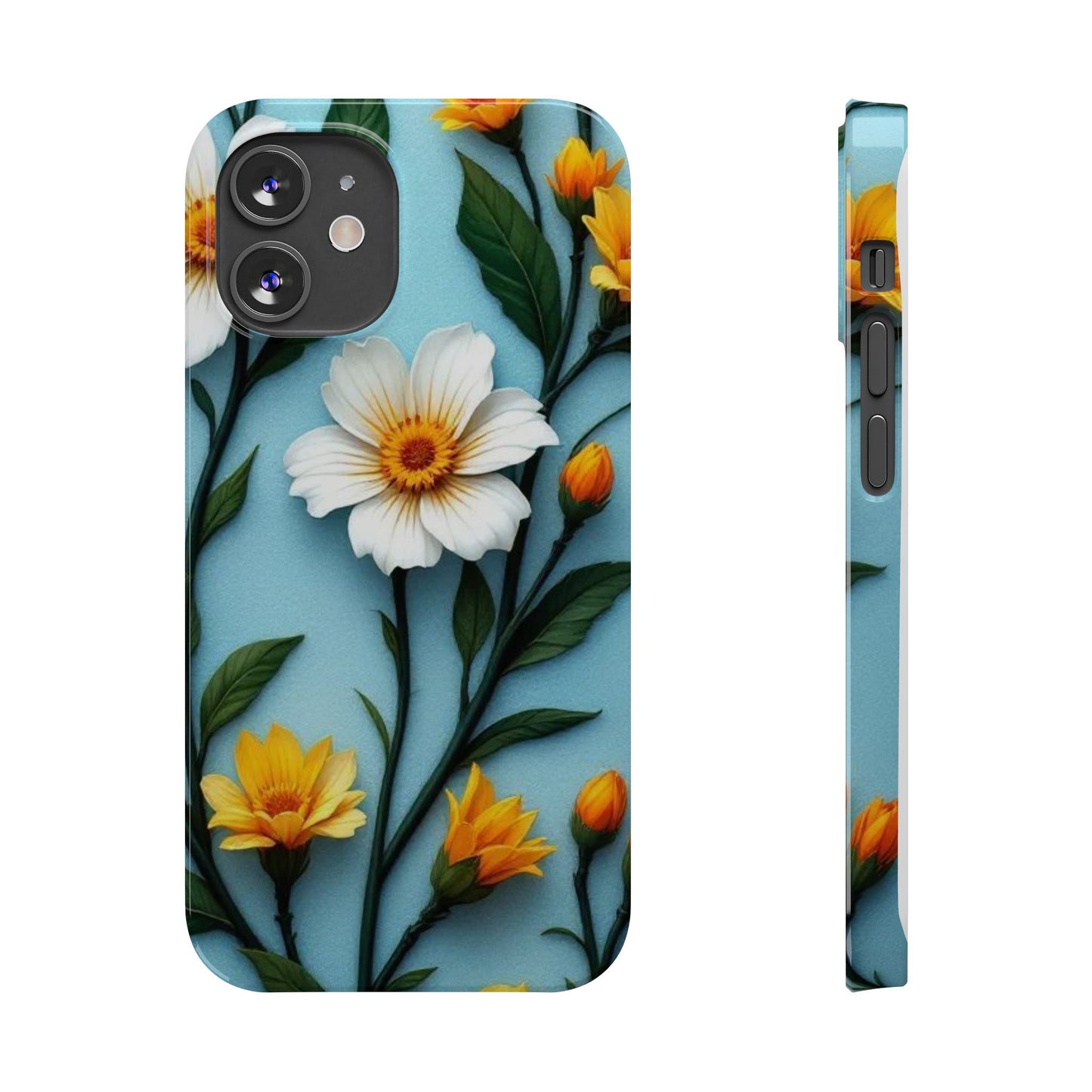 Floral Slim Phone Case, Smartphone Accessories, Gift for Her, Nature Lover Gift, Spring Decor, Cute Phone Cover