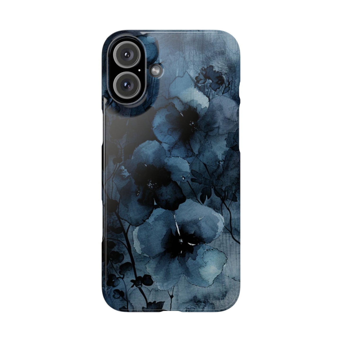 Elegant Floral Slim Phone Cases | Trendy Phone Cover, Blue Flower Design, Gift for Her, Stylish Mobile Case, Floral Accessories