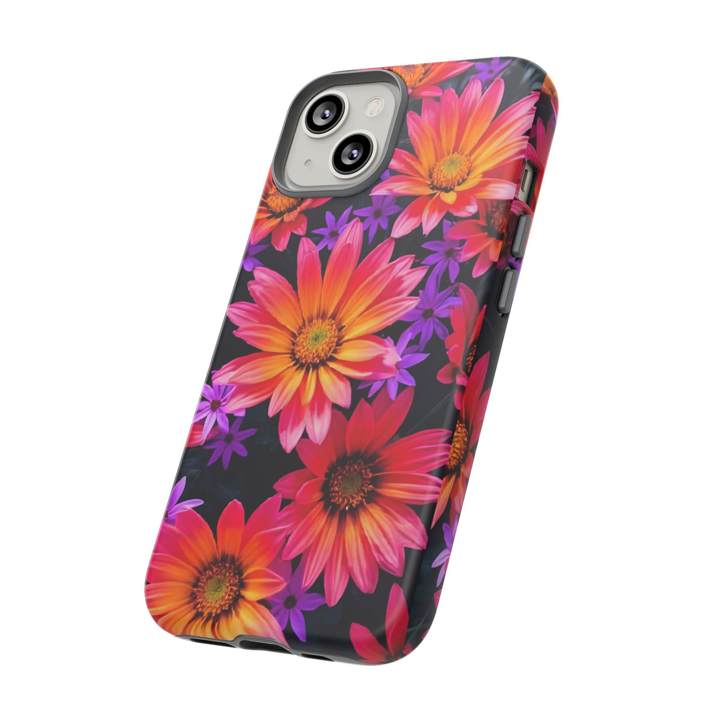 Bold Garden Flower Tough Phone Case - Colorful Floral Print, Bright Botanical Aesthetic, Compatible with iPhone, Galaxy, and Google Phones