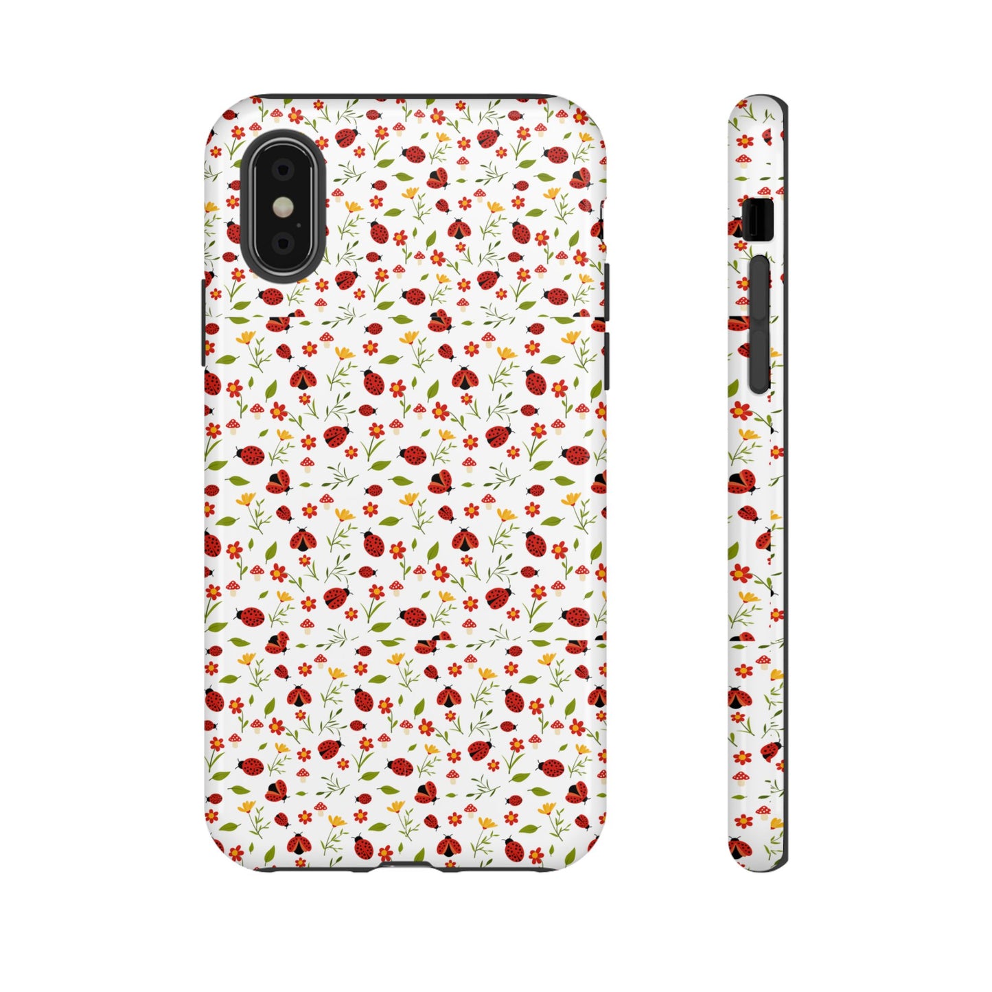 Ladybug Tough Phone Case - Cute Insect Aesthetic, Nature-Inspired Pattern Art, Compatible with iPhone, Galaxy, and Google Phones