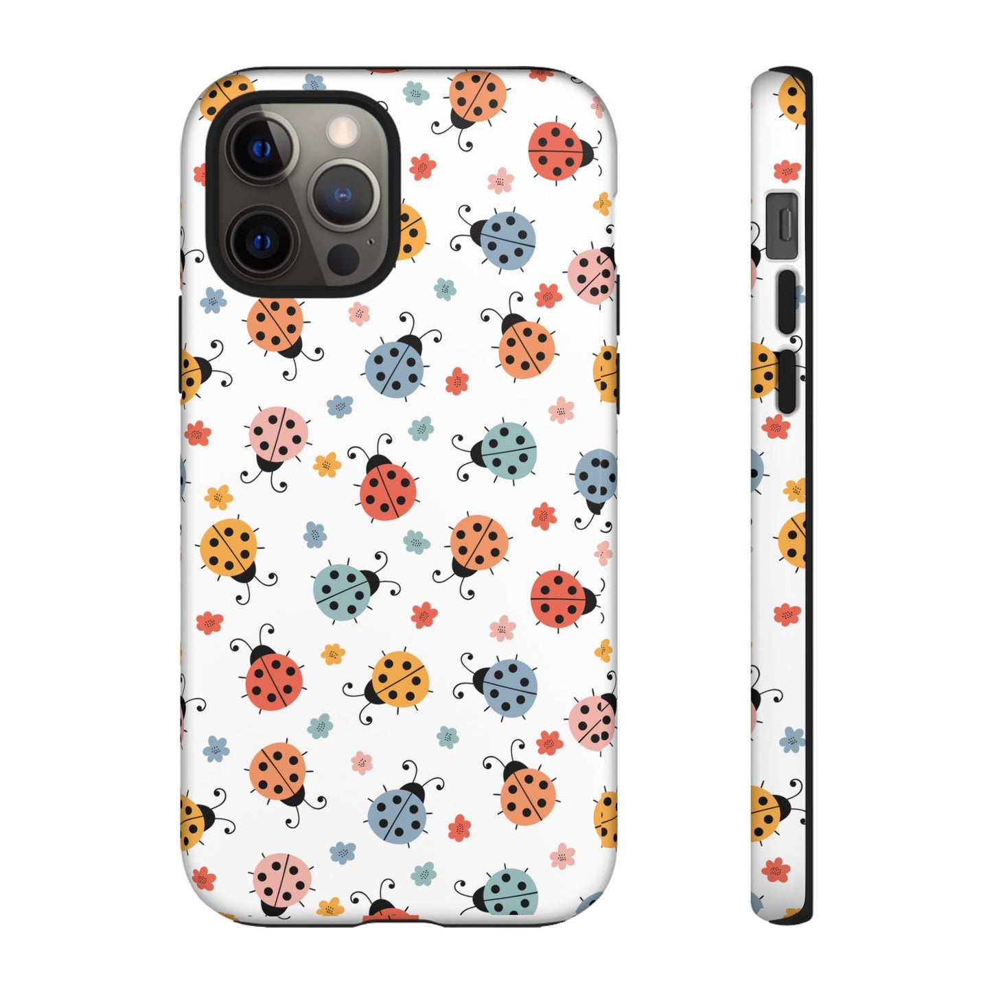 Ladybug Tough Phone Case - Cute Insect Aesthetic, Nature-Inspired Pattern Art, Compatible with iPhone, Galaxy, and Google Phones
