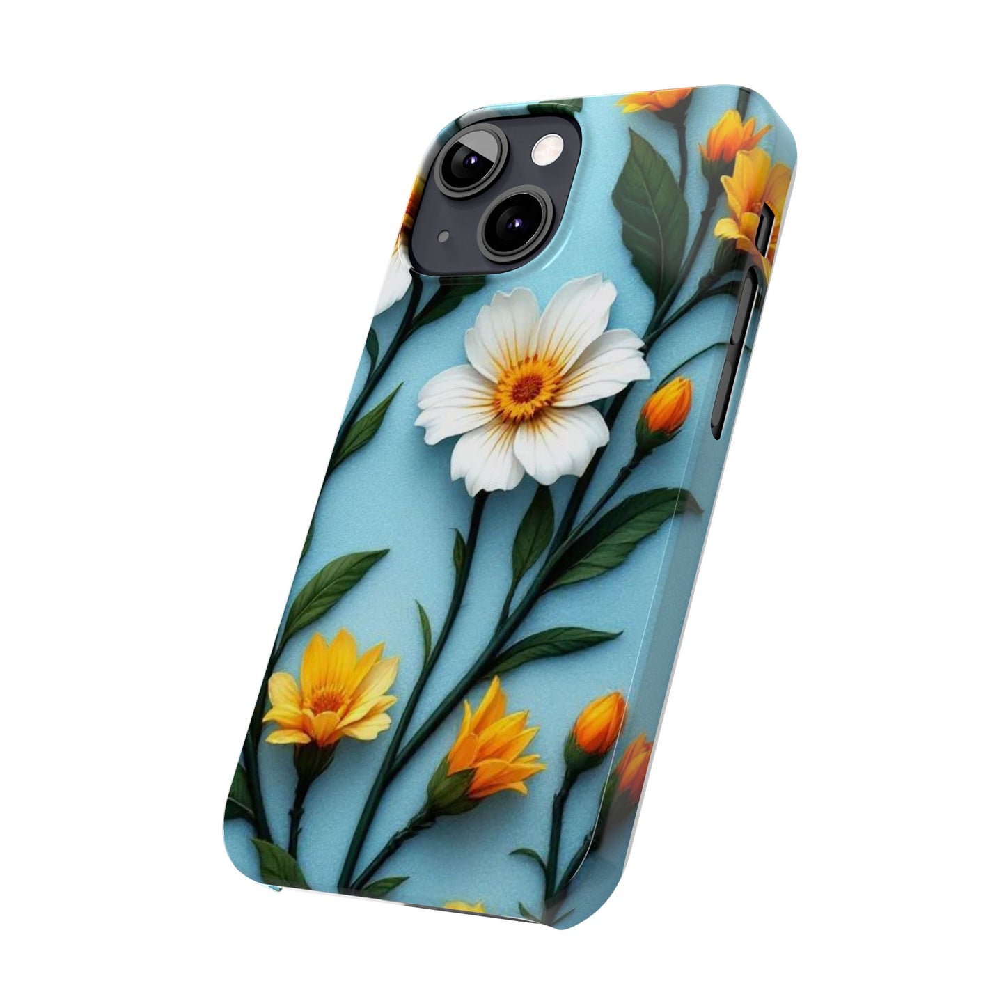 Floral Slim Phone Case, Smartphone Accessories, Gift for Her, Nature Lover Gift, Spring Decor, Cute Phone Cover