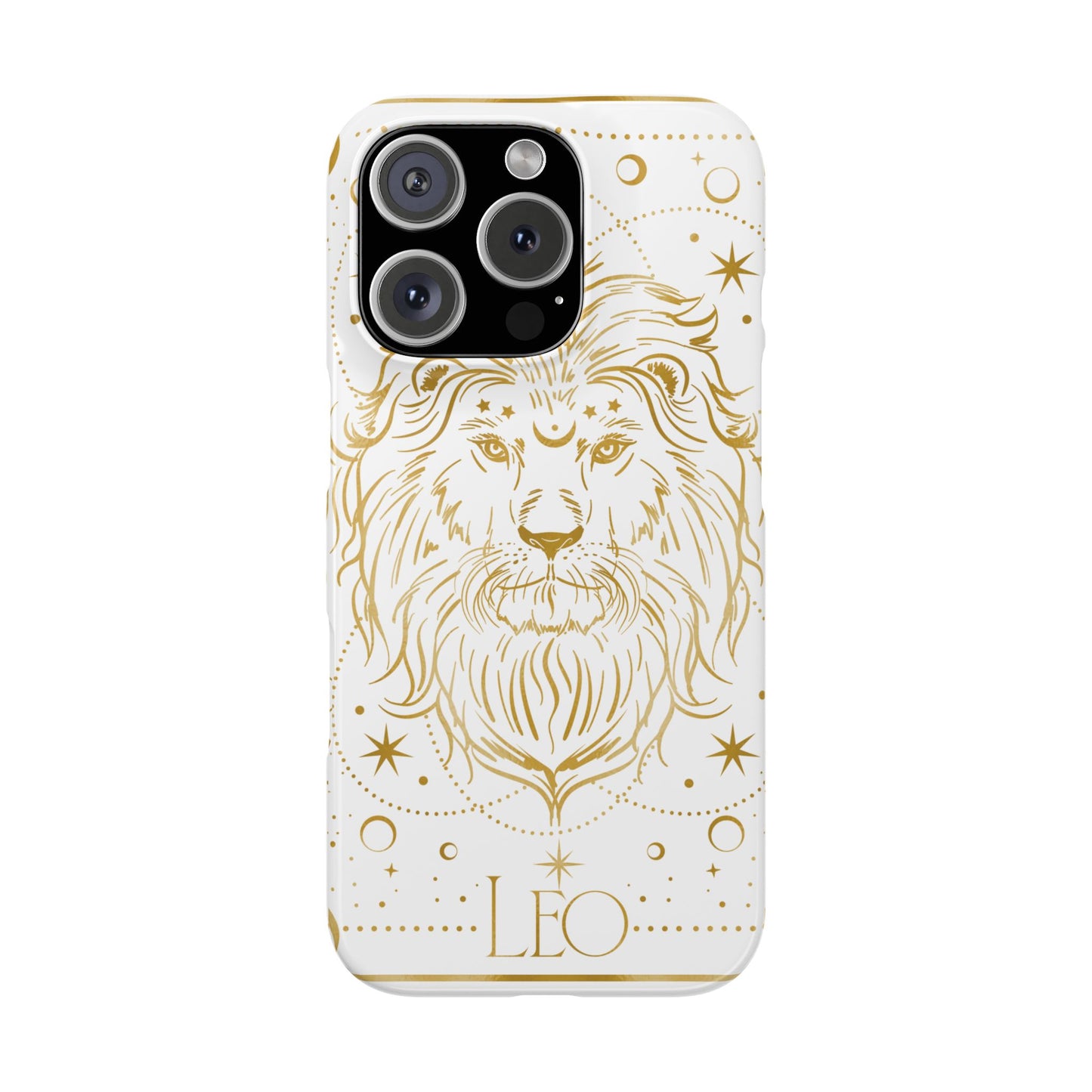 Leo Zodiac Slim Phone Case, Astrology Gift for Her, Celestial Star Sign Cover, Compatible with iPhone 17, 16, 15, 14, 13, 12, 11