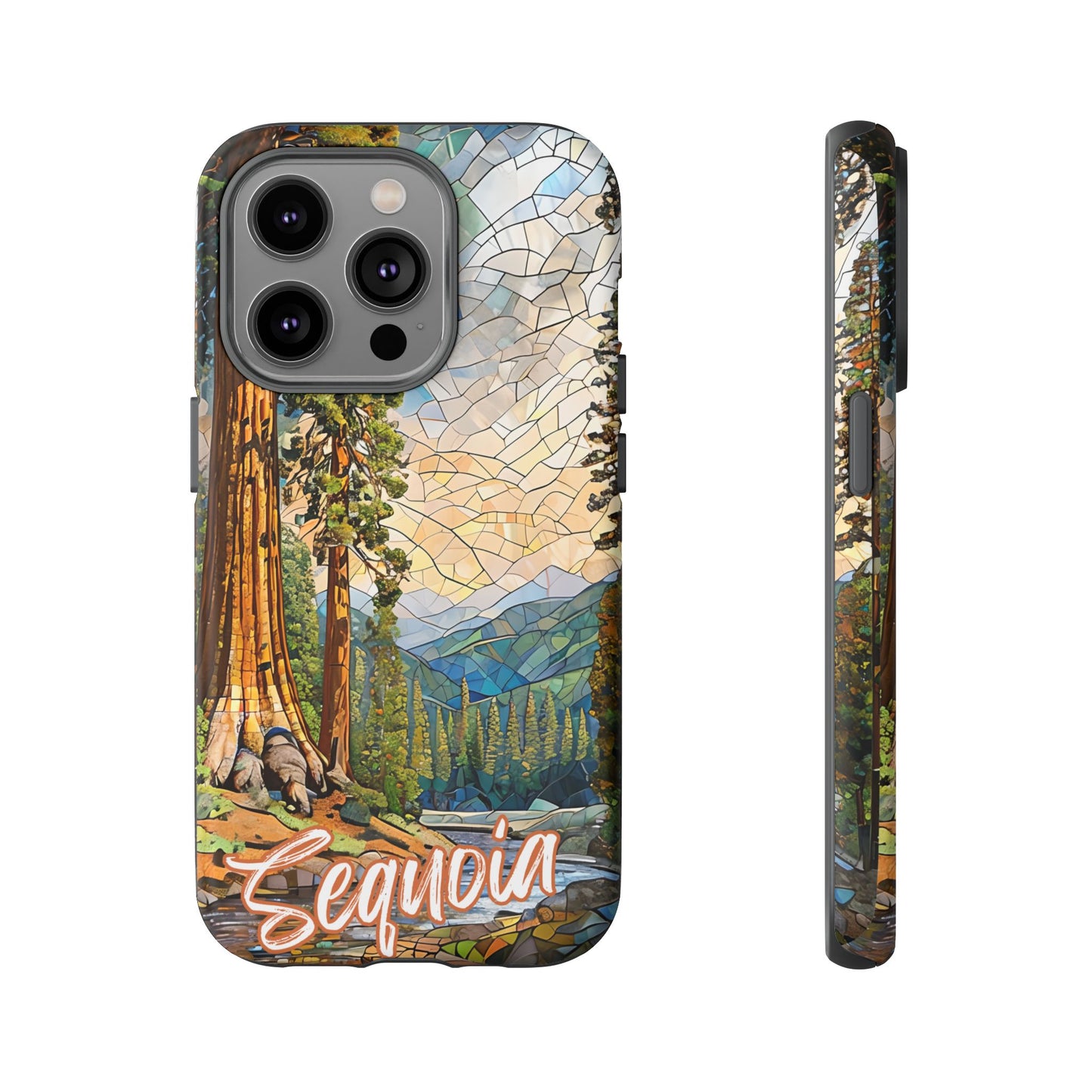 Sequoia National Park Northern California Phone Case, Mosaic Phone Case, Mountain Nature Art, National Park Gift, Scenic Forest Phone Cover