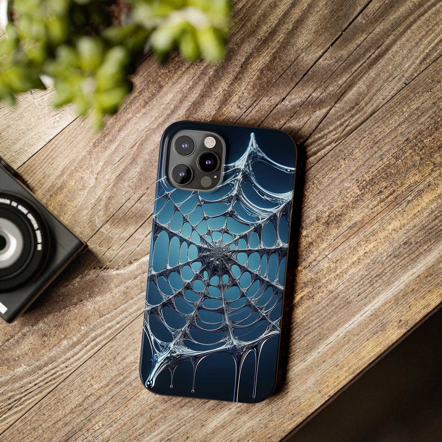 Spider Web Slim Phone Case - Artistic Design for Halloween, Unique Gift, Phone Accessories, Trendy Tech Style, Eco-Friendly Case