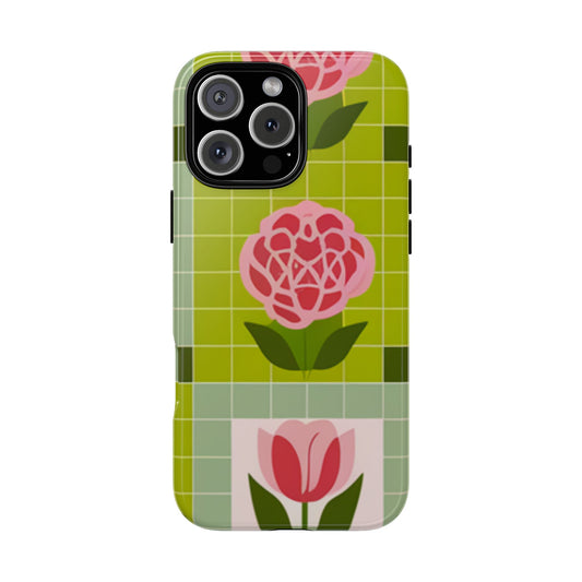 Floral Stylish Coquette Charming Flower Tough Case Compatible with iPhone 16 pro max plus 15 14 13 12 11 10 9 8 Samsung Galaxy, Pixel Models
