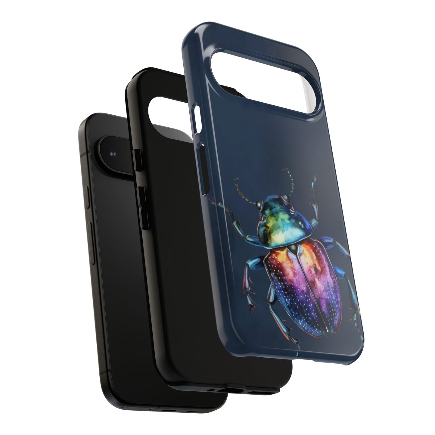 Iridescent Beetle Tough Phone Case - Insect Art Design, Nature-Inspired Pattern, Compatible with iPhone, Galaxy, and Google Phones