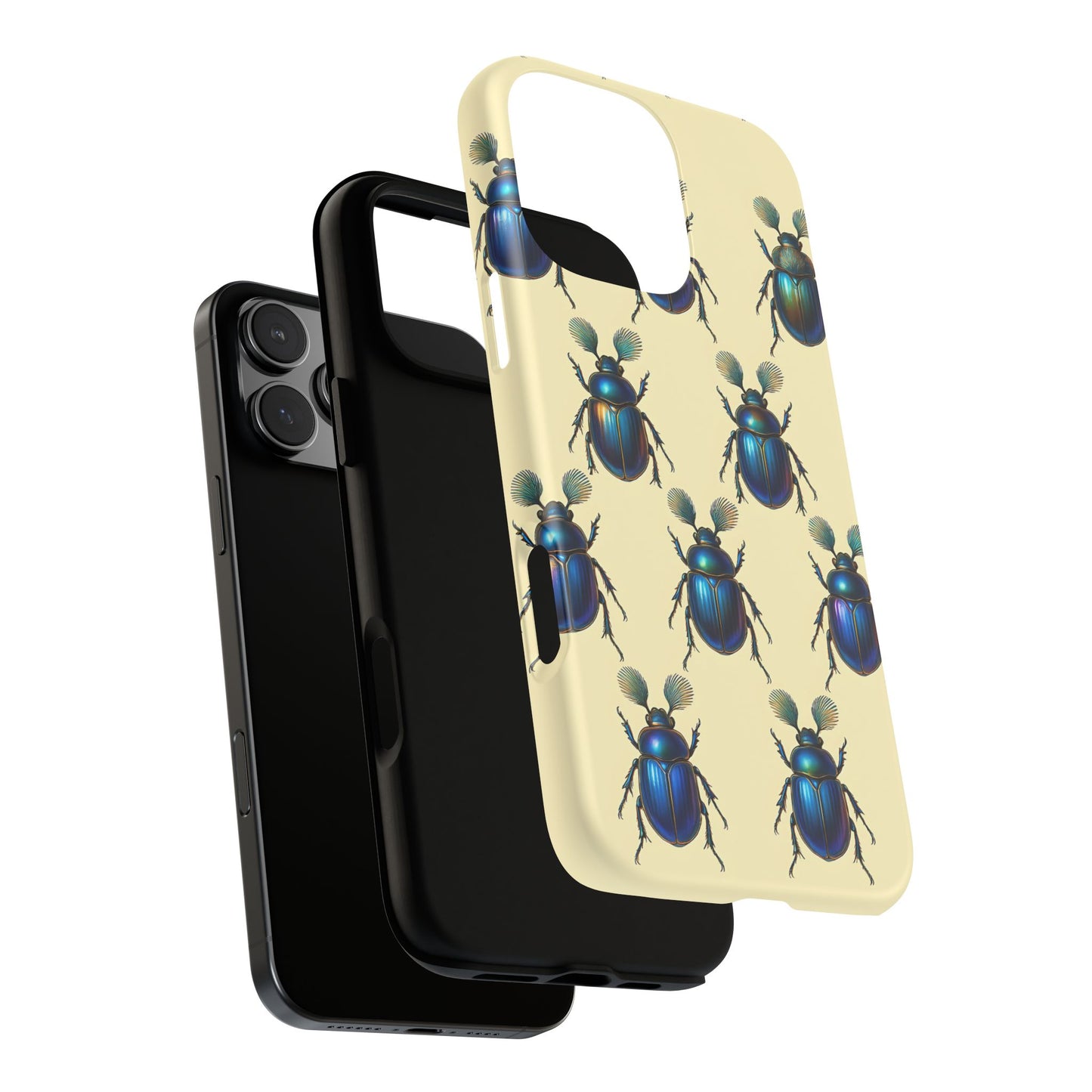 Beetle Tough Phone Case - Nature-Inspired Insect Art, Vintage Bug Pattern Design, Compatible with iPhone, Galaxy, and Google Phones