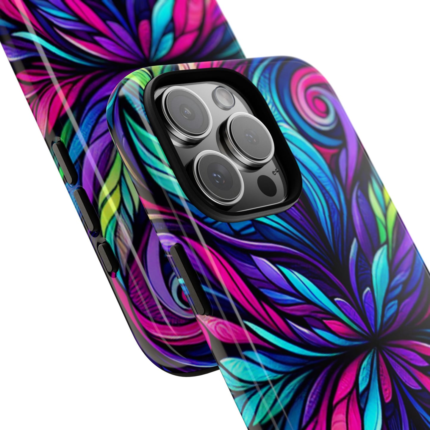 Colorful Kaleidoscope Stained Glass Phone Case - Tough Protective Gift for Her, fits iPhone 16 plus pro max 15 14 13 12 11 X Samsung, Pixel