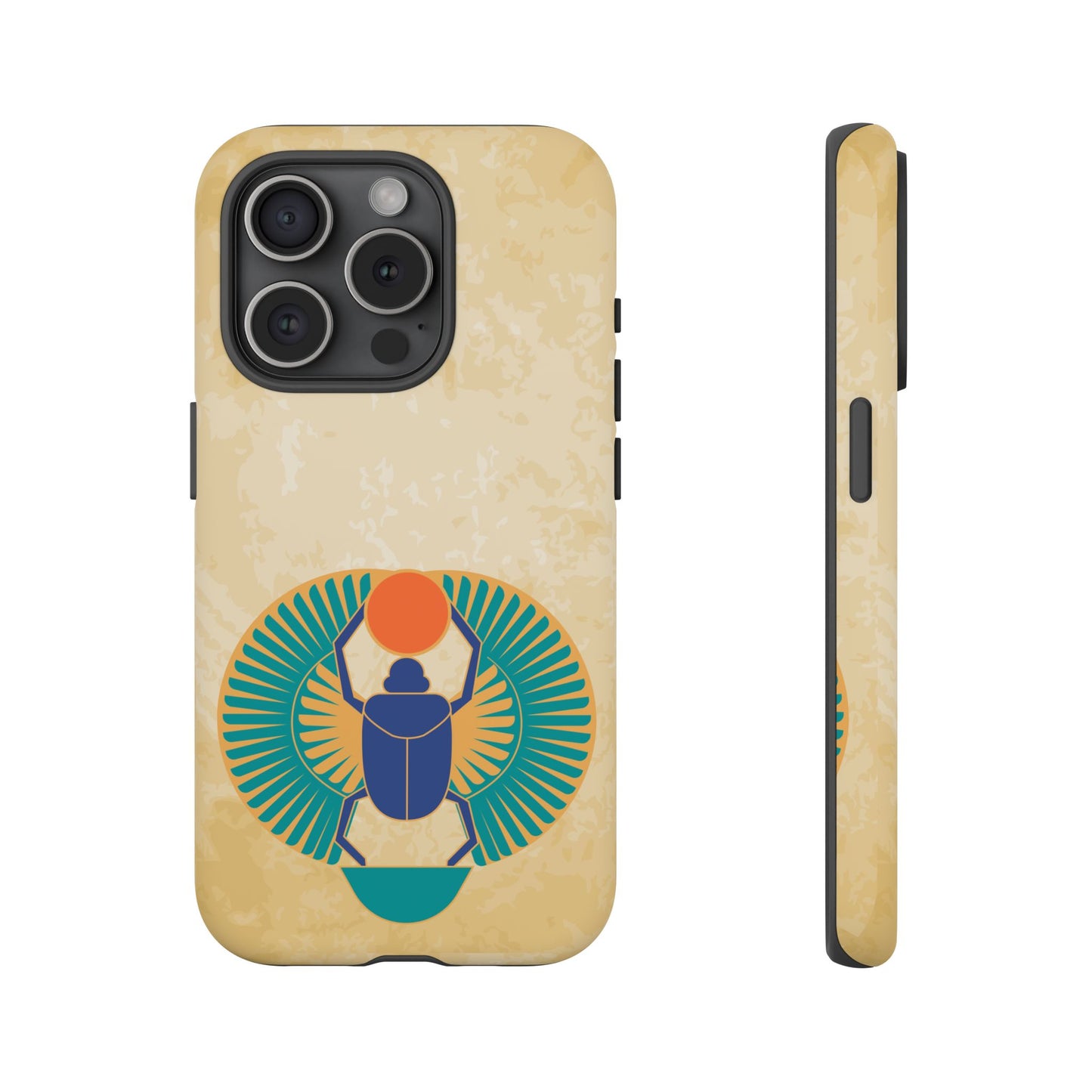 Ancient Egyptian Scarab Beetle Tough Phone Case - Symbol of Rebirth Design, Mythological Art, Compatible with iPhone, Galaxy, and Google