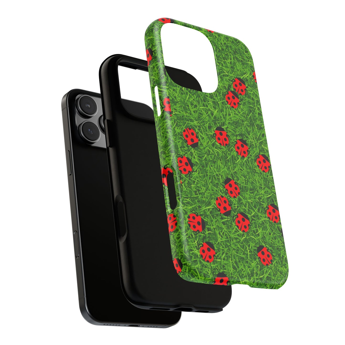 Ladybug Tough Phone Case - Cute Insect Aesthetic, Nature Pattern Art Design, Compatible with iPhone, Galaxy, and Google Phones
