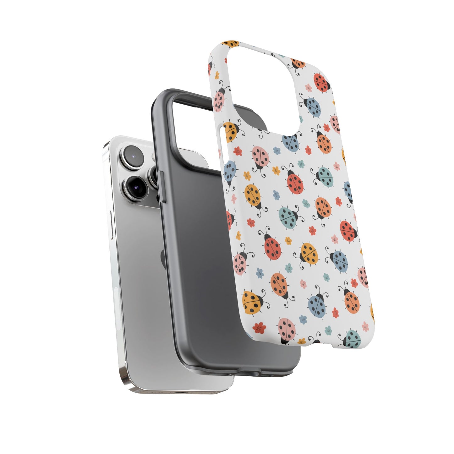 Ladybug Tough Phone Case - Cute Insect Aesthetic, Nature-Inspired Pattern Art, Compatible with iPhone, Galaxy, and Google Phones