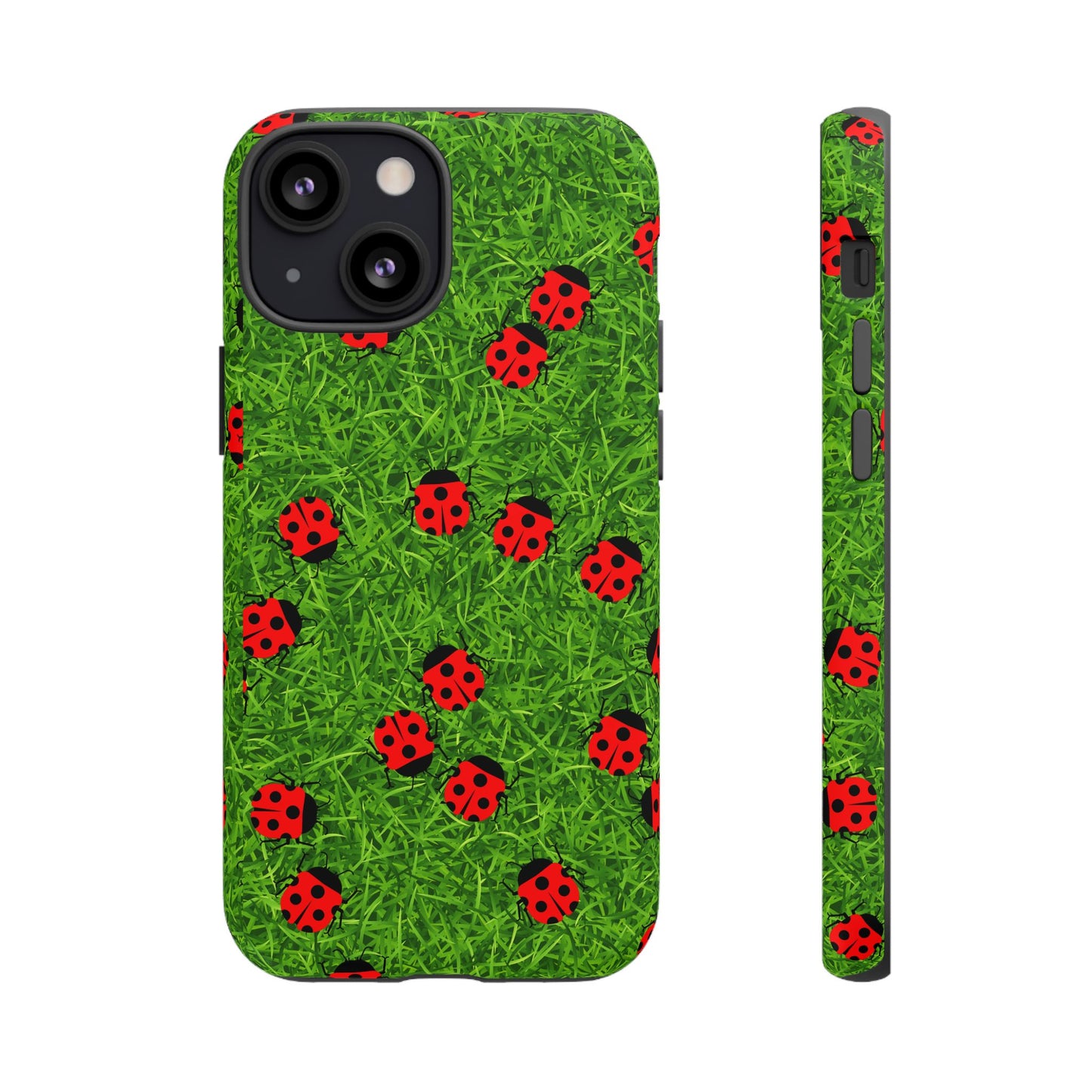 Ladybug Tough Phone Case - Cute Insect Aesthetic, Nature Pattern Art Design, Compatible with iPhone, Galaxy, and Google Phones