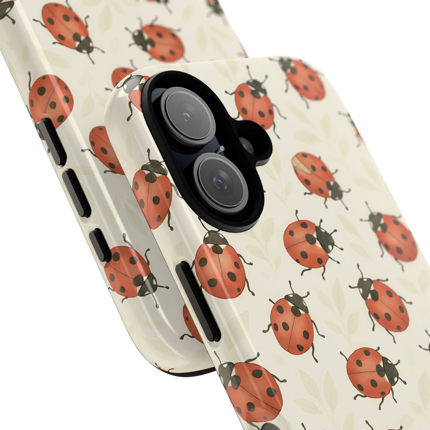 Ladybug Tough Phone Case - Cute Insect Aesthetic, Nature-Inspired Pattern Art, Compatible with iPhone, Galaxy, and Google Phones
