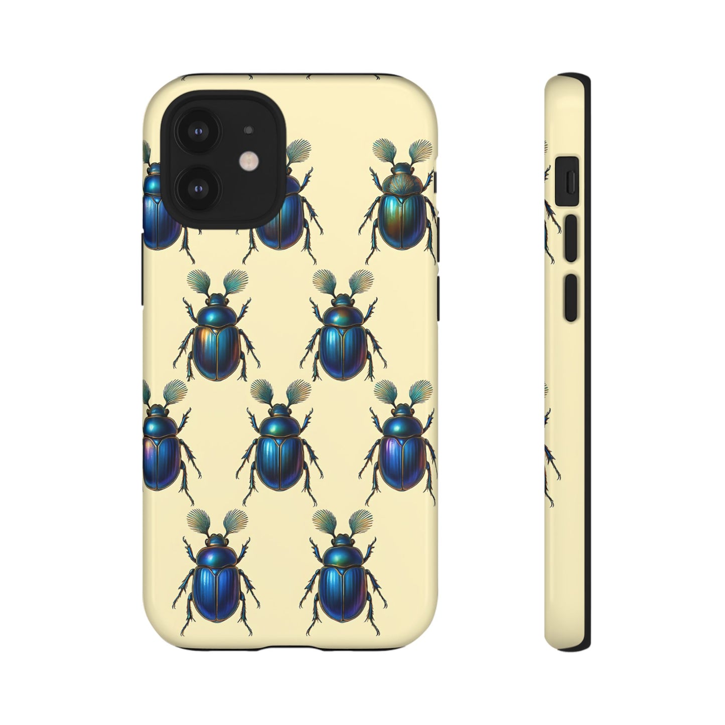 Beetle Tough Phone Case - Nature-Inspired Insect Art, Vintage Bug Pattern Design, Compatible with iPhone, Galaxy, and Google Phones