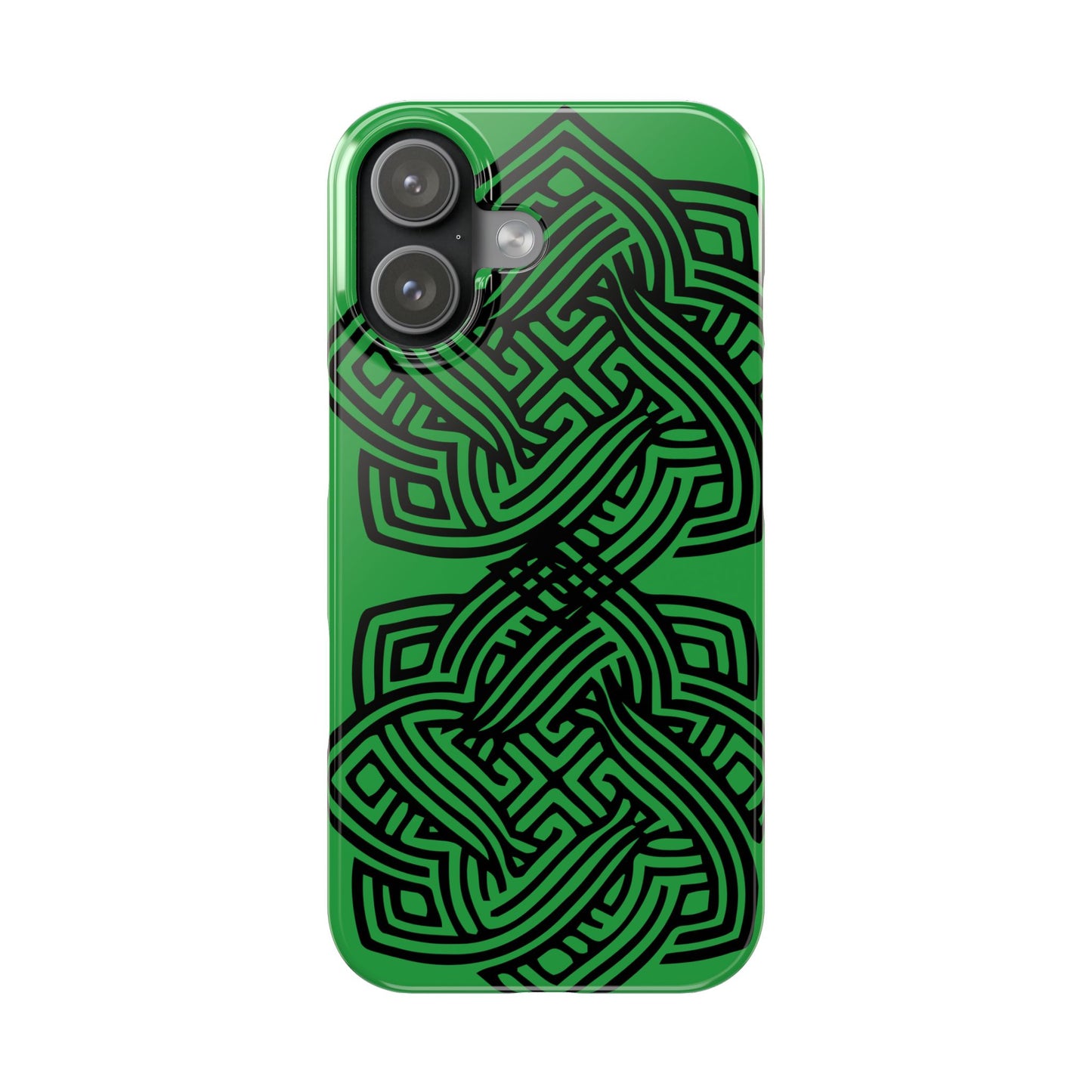 Celtic Knot Slim Phone Case, St. Patrick Design Phone Cover Compatible with iPhone 17, 16, 15, 14, 13, 12, 11