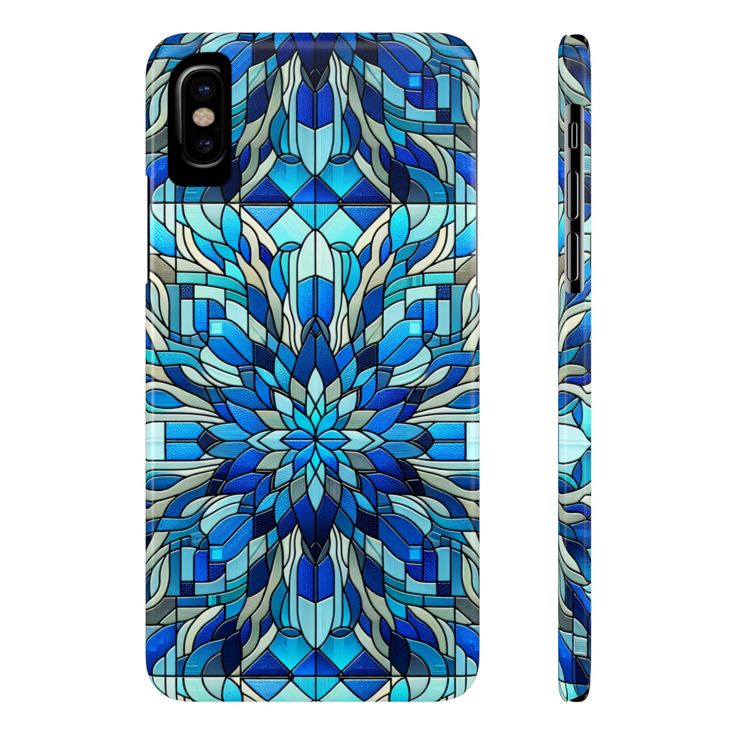 Stained Glass Slim Phone Cases, Floral Phone Covers, Unique Gifts, Artistic Phone Skins, Smartphone Accessories, Stylish Cases