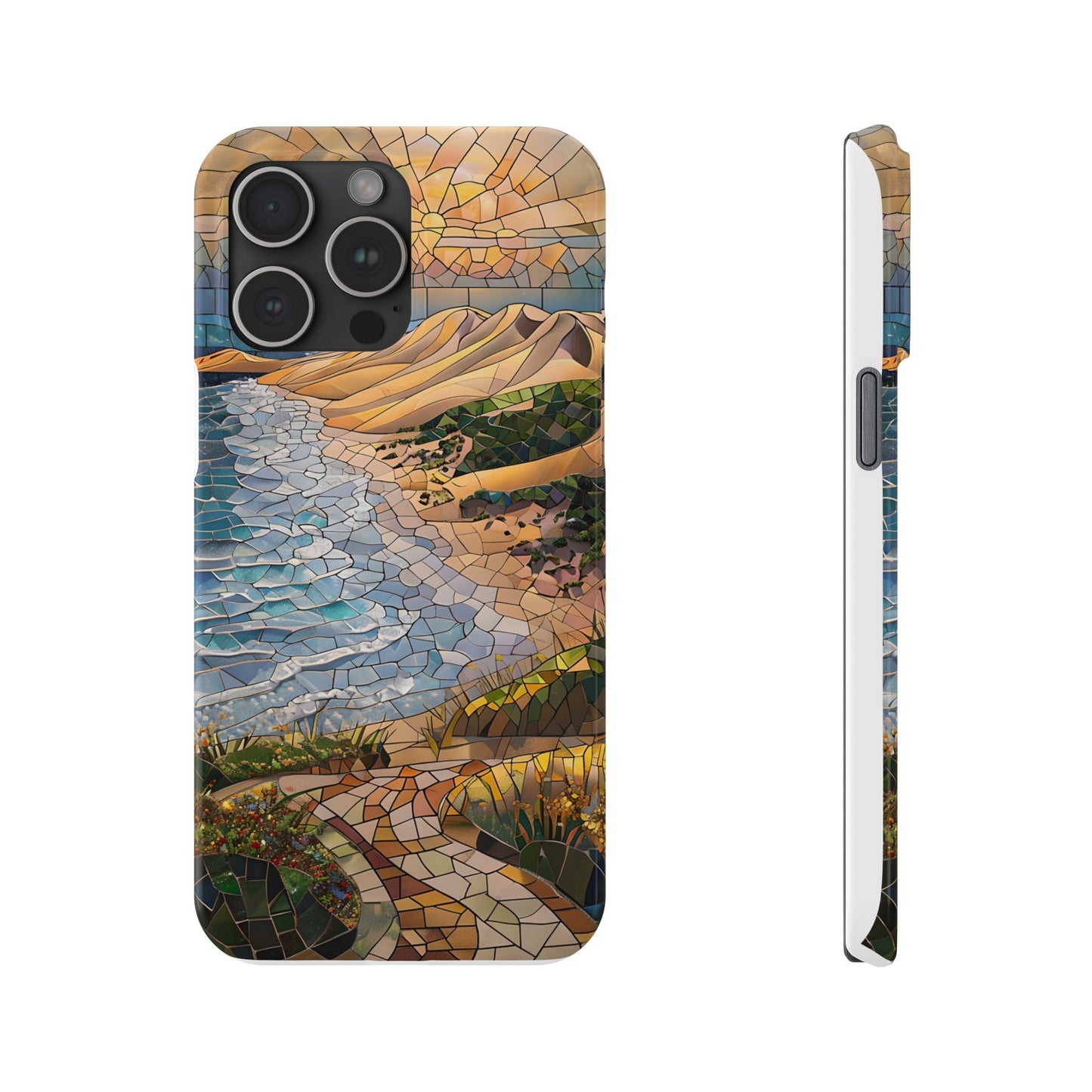Indiana Dunes National Park Michigan Slim Phone Case, Mosaic Phone Case, East U.S. Nature Art, Coastal Chic, Ocean Lovers, Nature Inspired