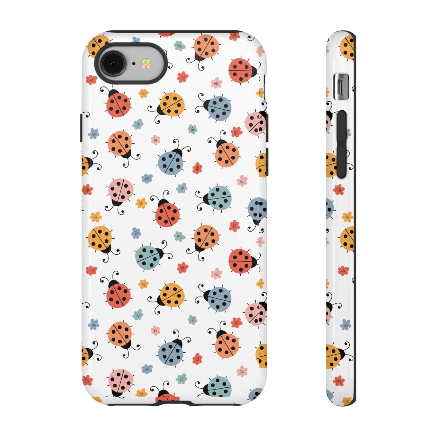 Ladybug Tough Phone Case - Cute Insect Aesthetic, Nature-Inspired Pattern Art, Compatible with iPhone, Galaxy, and Google Phones