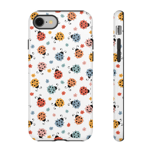 Ladybug Tough Phone Case - Cute Insect Aesthetic, Nature-Inspired Pattern Art, Compatible with iPhone, Galaxy, and Google Phones