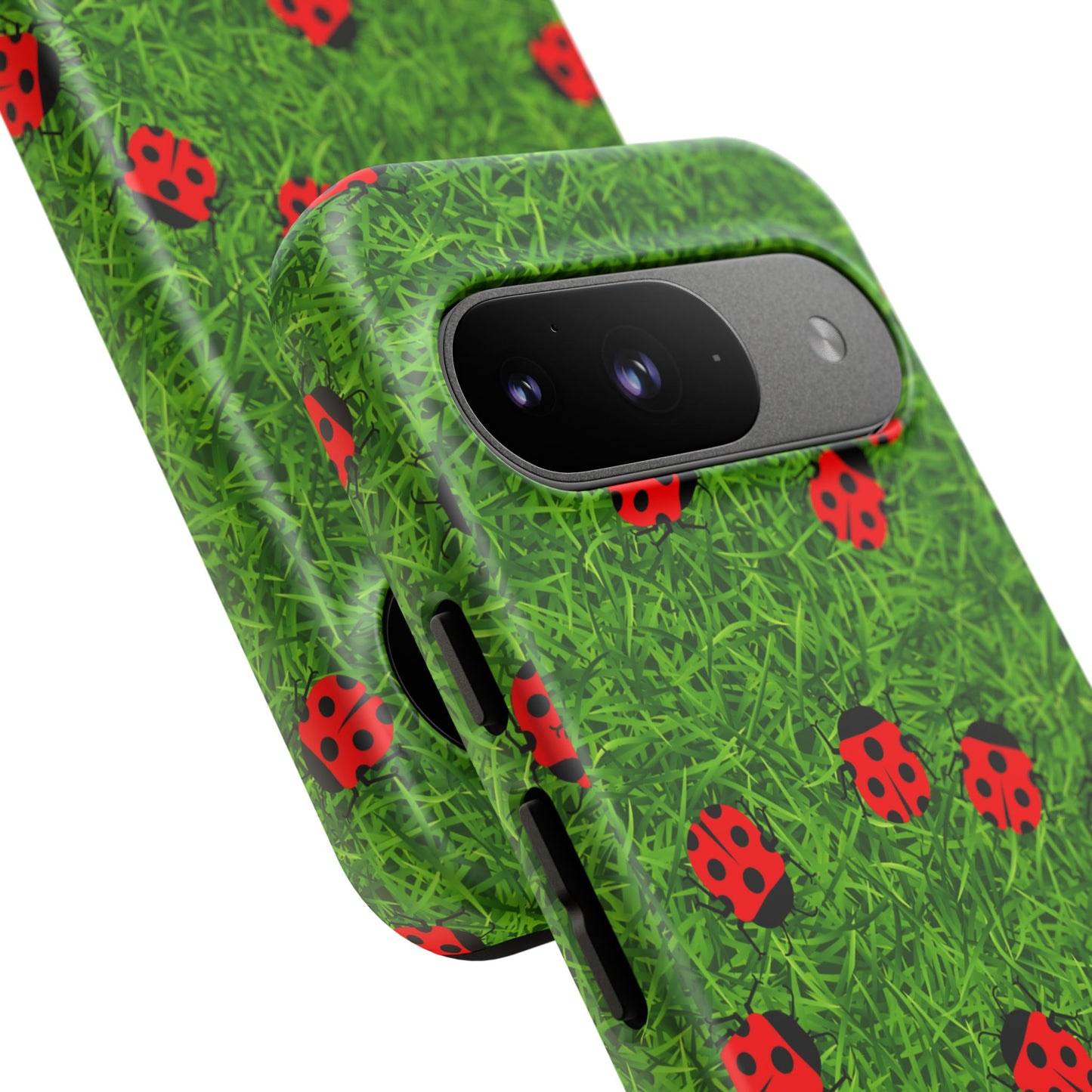 Ladybug Tough Phone Case - Cute Insect Aesthetic, Nature Pattern Art Design, Compatible with iPhone, Galaxy, and Google Phones