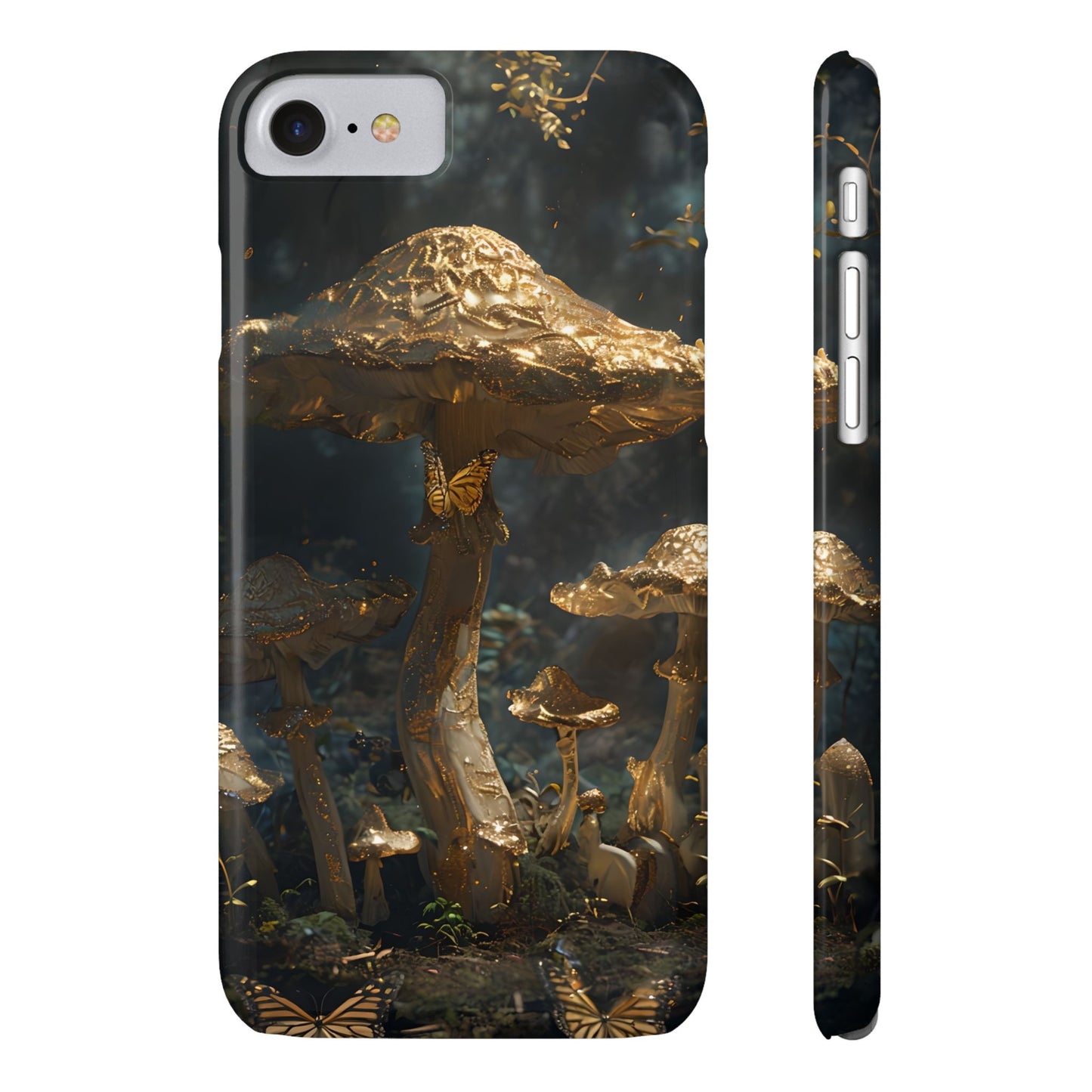 Enchanted Forest Slim Phone Cases, Fantasy Phone Cover, Mushroom Design, Nature Lover Gift, Boho Chic Cell Phone Case