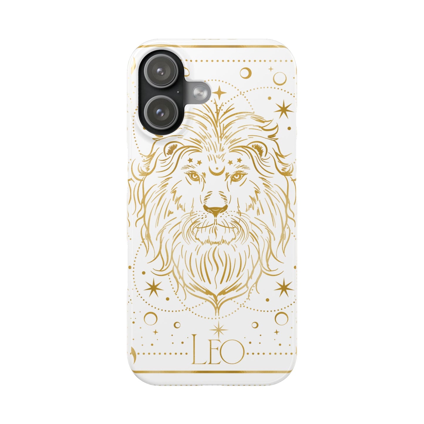 Leo Zodiac Slim Phone Case, Astrology Gift for Her, Celestial Star Sign Cover, Compatible with iPhone 17, 16, 15, 14, 13, 12, 11