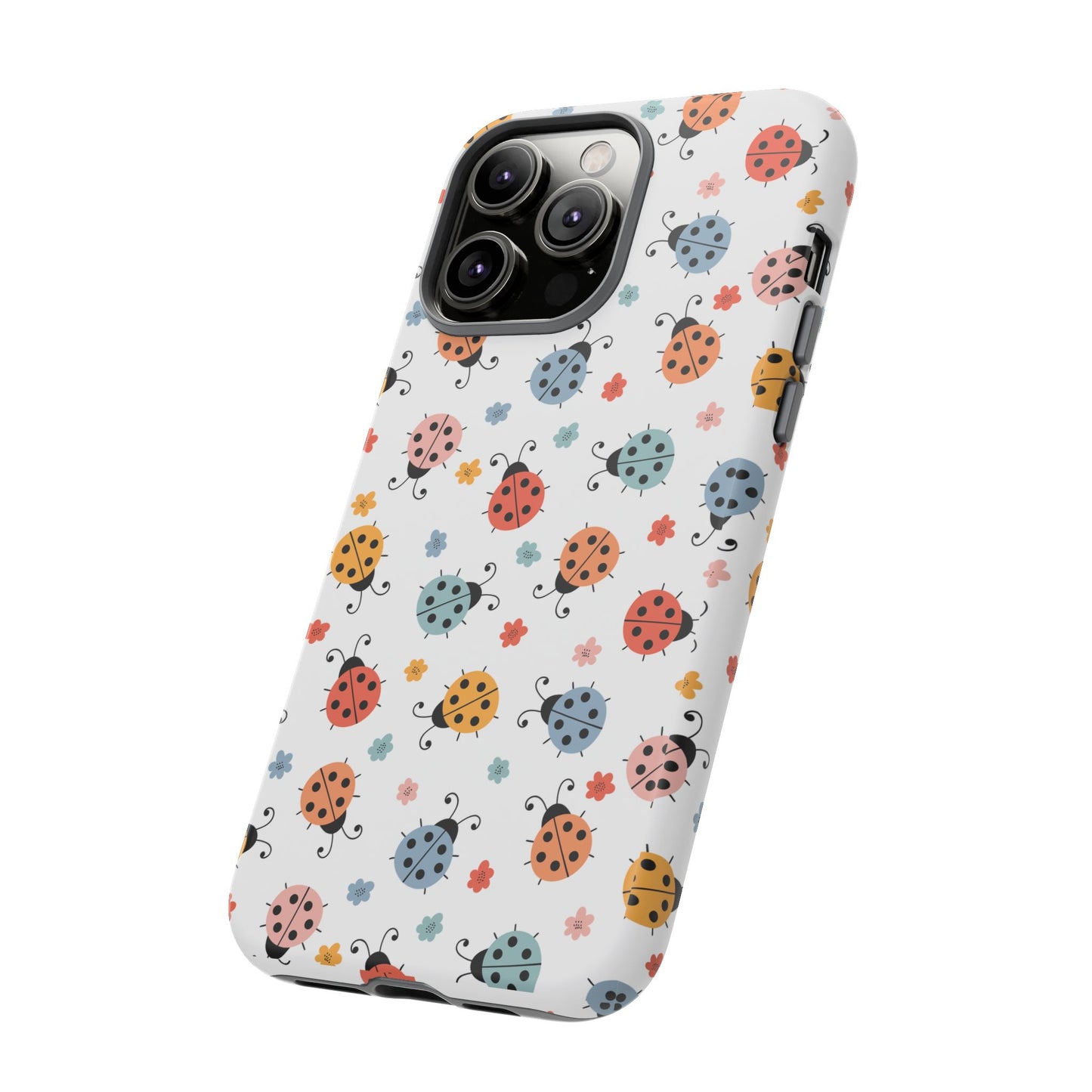 Ladybug Tough Phone Case - Cute Insect Aesthetic, Nature-Inspired Pattern Art, Compatible with iPhone, Galaxy, and Google Phones