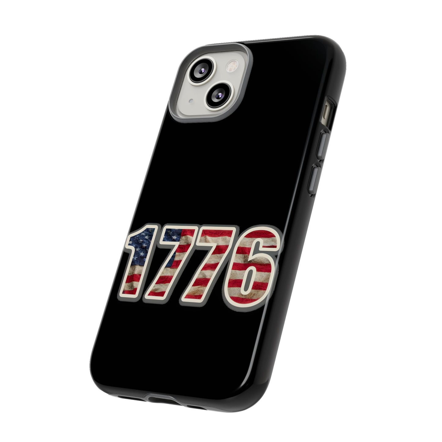 1776 USA Tough Phone Case, Patriotic USA Flag Lettering Cover, compatible with iPhone 17, 16, 15, 14, 13, Galaxy, Google