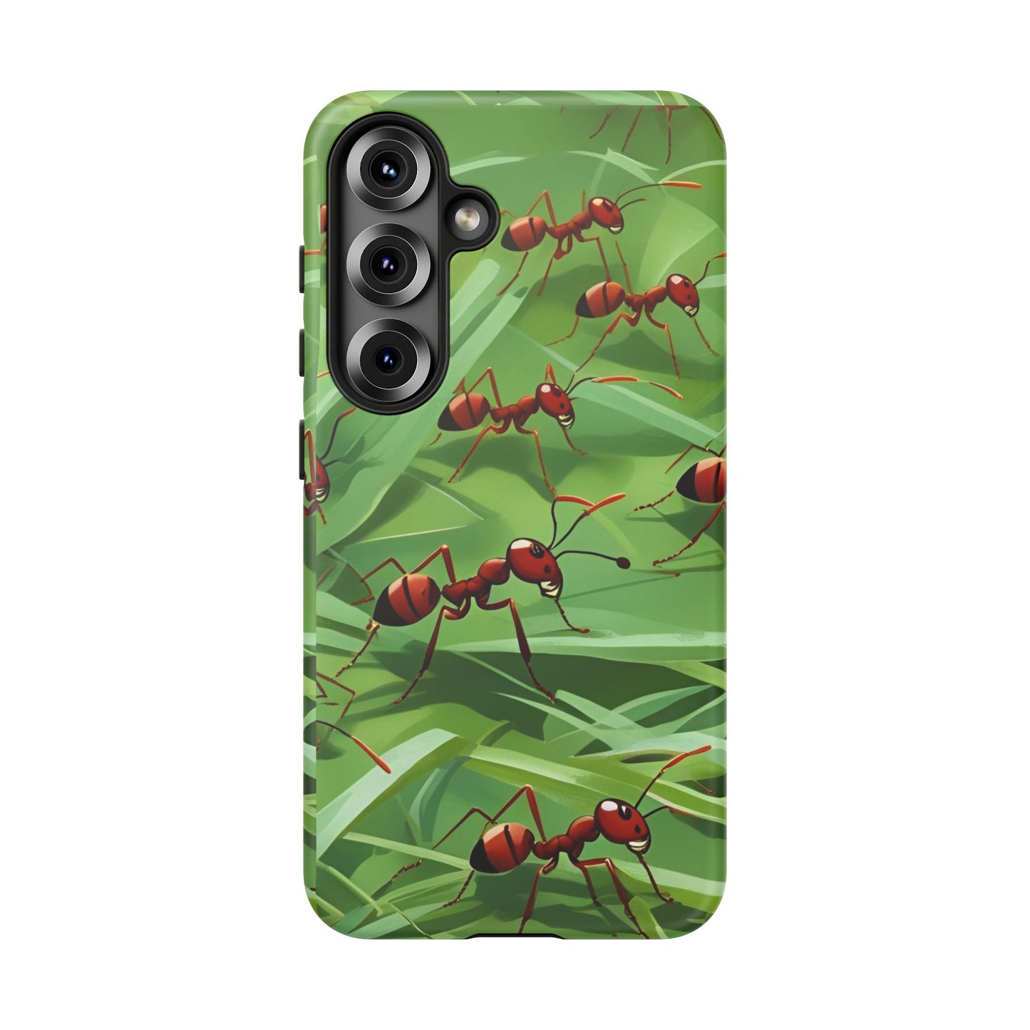 Marching Ant Pattern Tough Phone Case - Realistic Insect Art, Minimalist Nature Aesthetic, Compatible with iPhone, Galaxy, and Google Phones