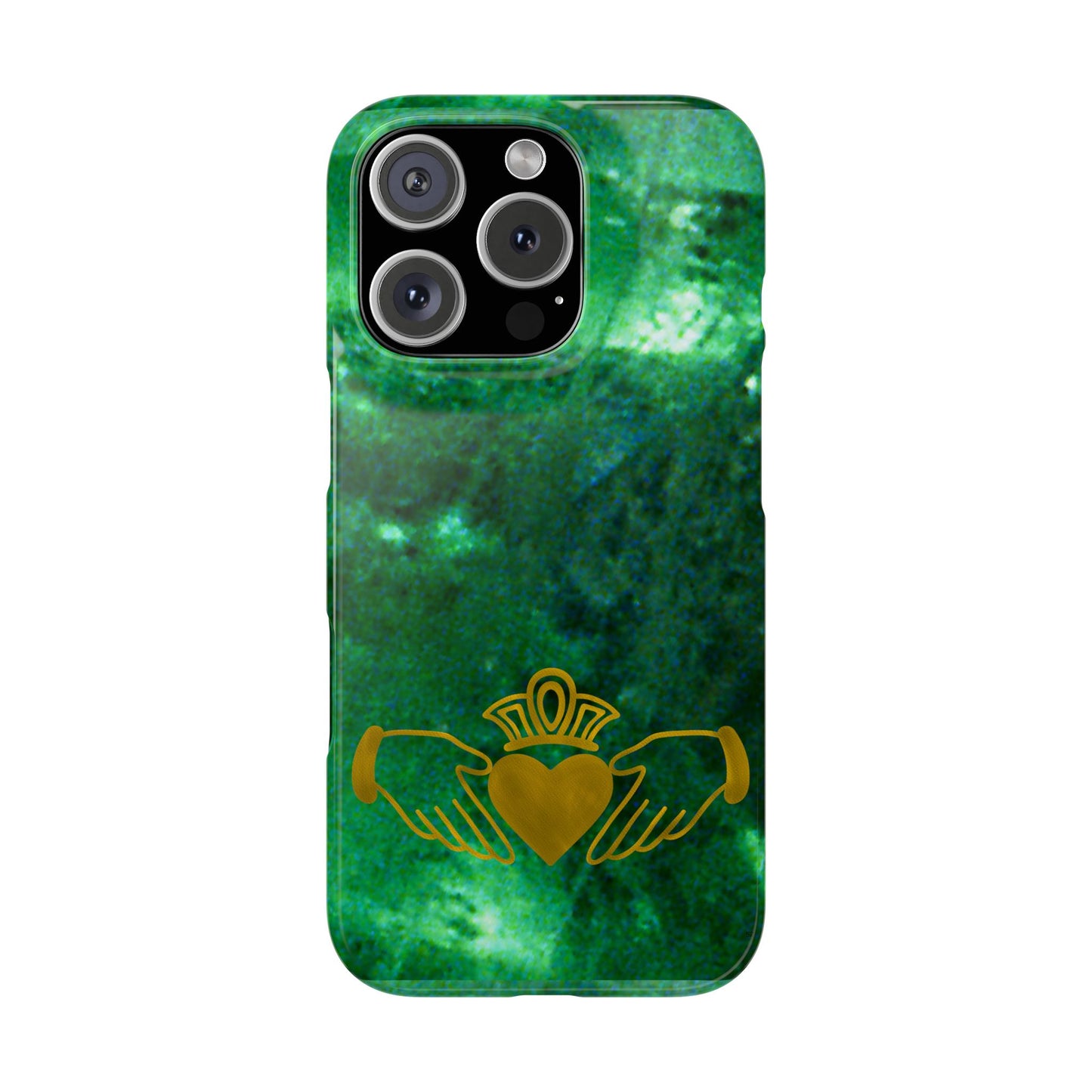 Claddagh Slim Phone Case, Irish Symbol Ring, Love Loyalty Friendship Vintage Gold, Compatible with iPhone 17 16 15 14 13 12 11