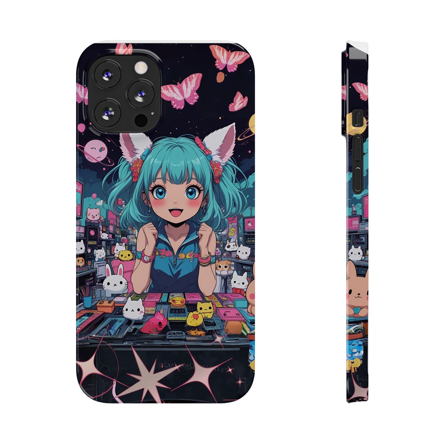 Cute Slim Phone Case, Kawaii Anime Phone Case, Aesthetic Phone Cover, Gift for Anime Lovers, Fun Mobile Accessory