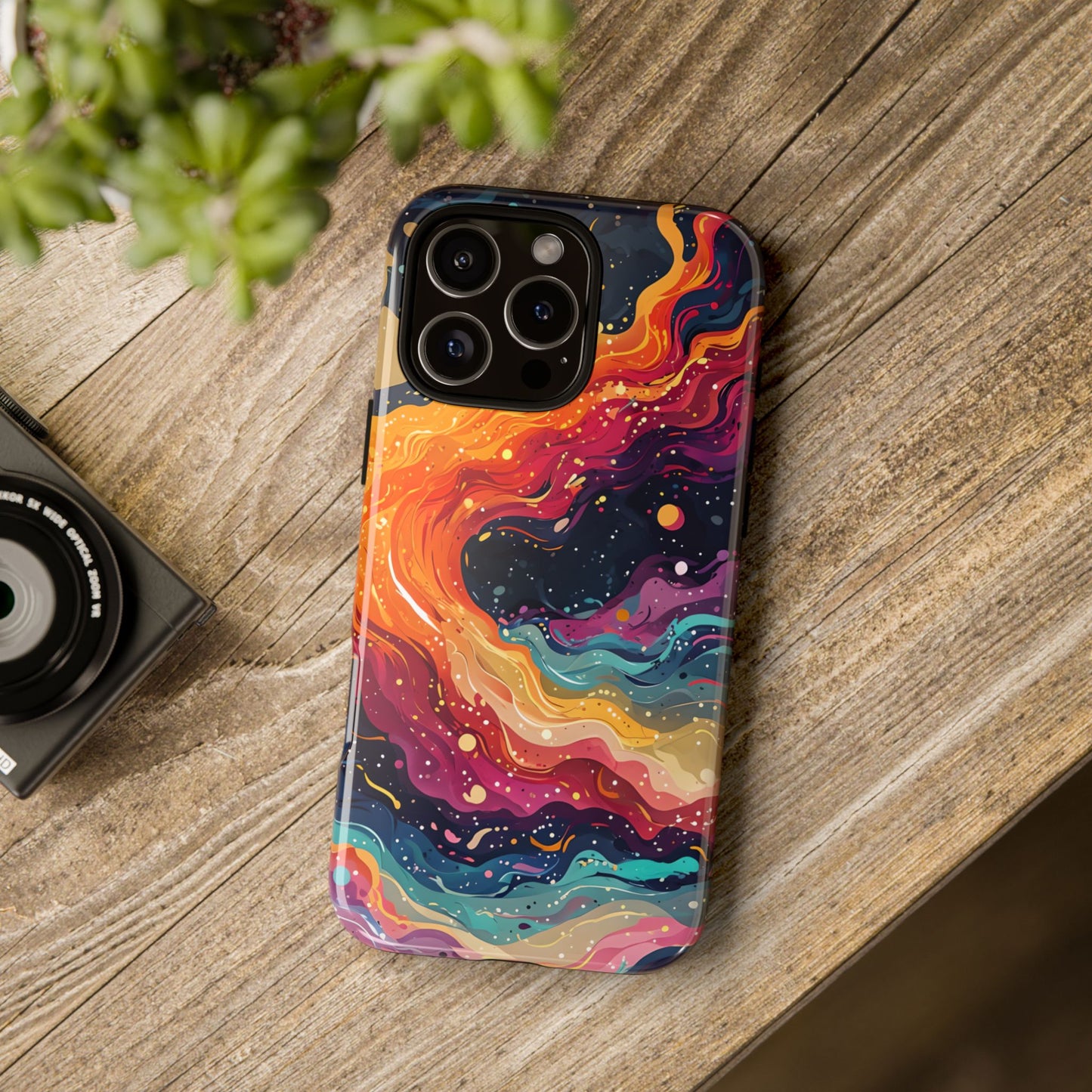 Cosmic Abstract Tough Phone Case, Galaxy Swirl, Psychedelic Space Art, Compatible with iPhone, Galaxy, Pixel