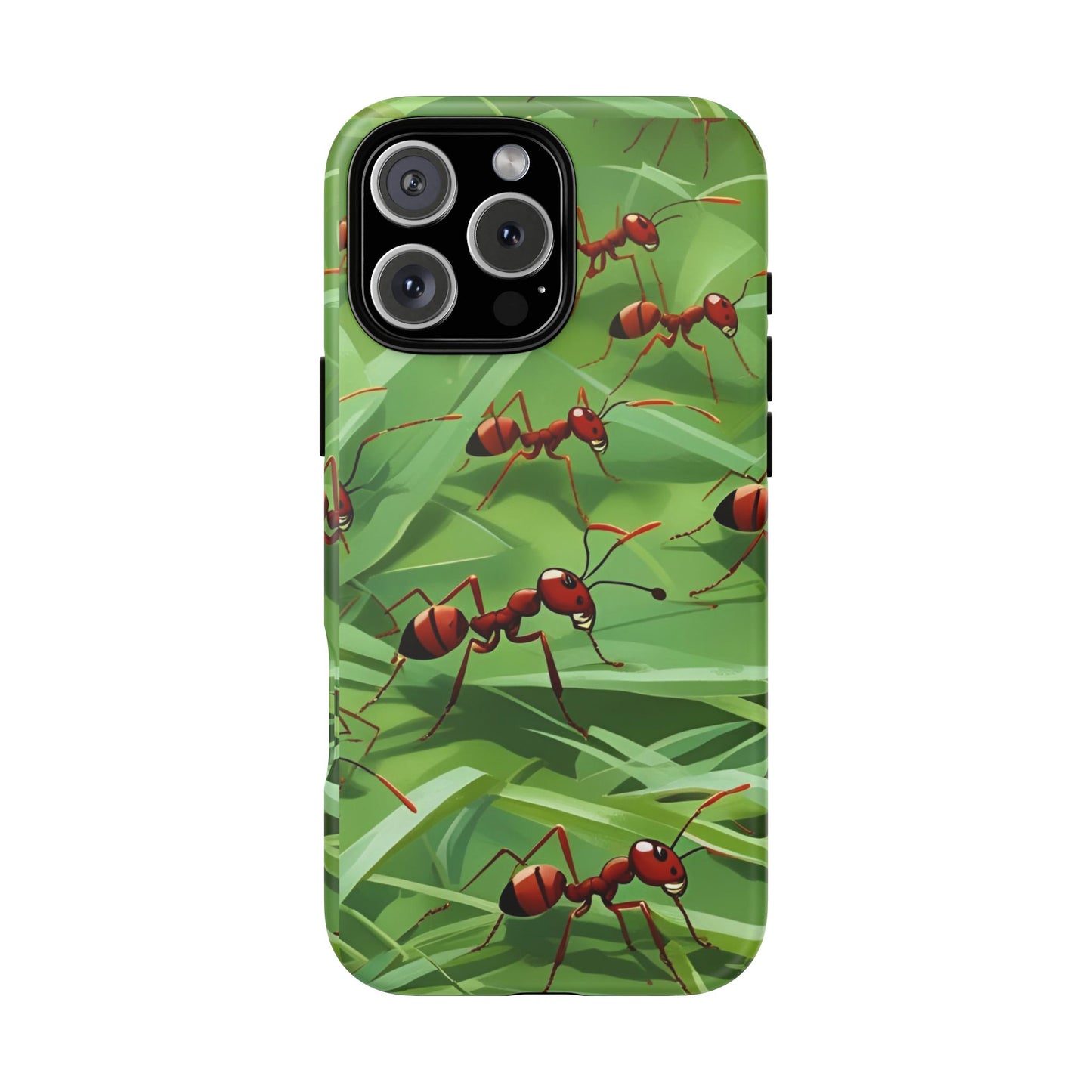 Marching Ant Pattern Tough Phone Case - Realistic Insect Art, Minimalist Nature Aesthetic, Compatible with iPhone, Galaxy, and Google Phones
