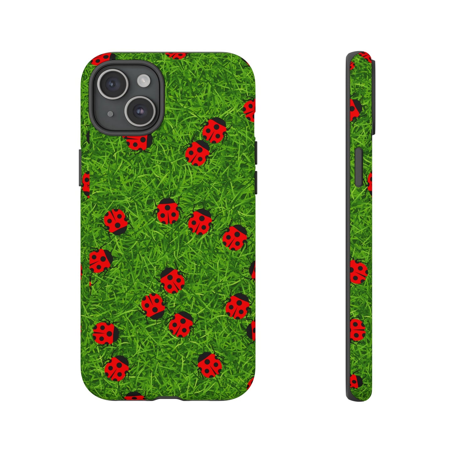 Ladybug Tough Phone Case - Cute Insect Aesthetic, Nature Pattern Art Design, Compatible with iPhone, Galaxy, and Google Phones