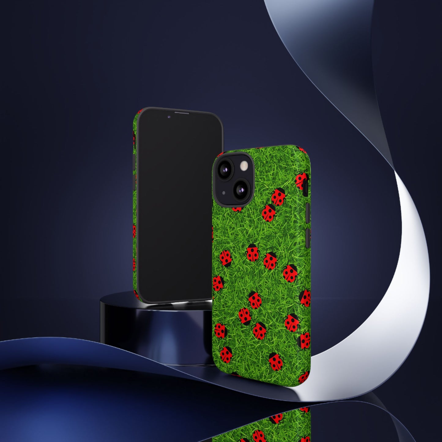 Ladybug Tough Phone Case - Cute Insect Aesthetic, Nature Pattern Art Design, Compatible with iPhone, Galaxy, and Google Phones