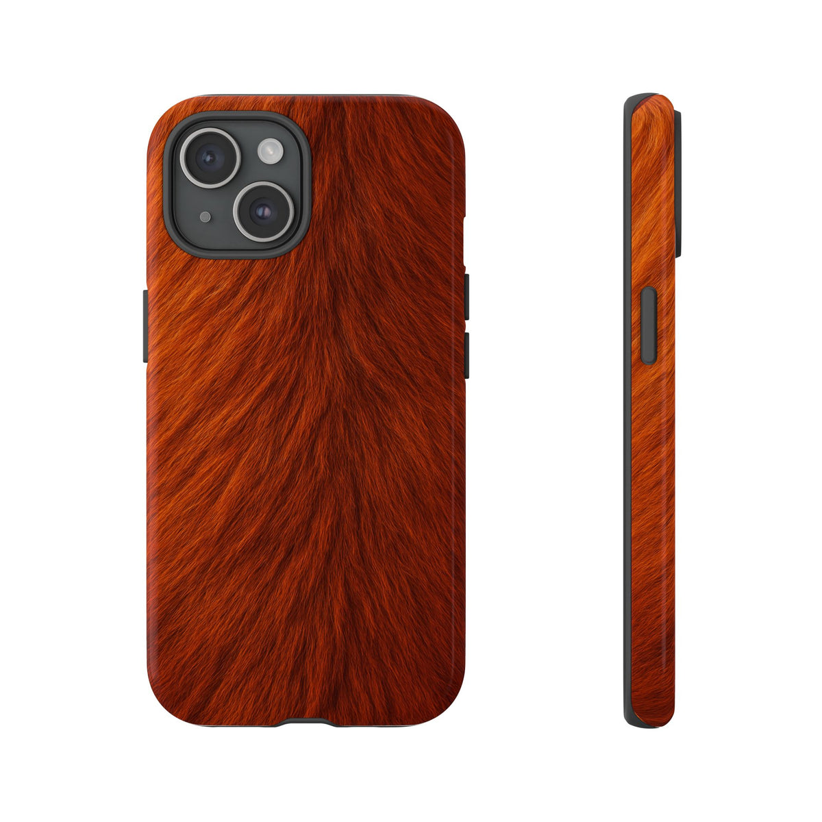 Red Panda Print Tough Phone Case, Animal Print, Protective Faux Skin Style Cover Compatible with iPhone 17, 16, 15, 14, 13, Galaxy, Google