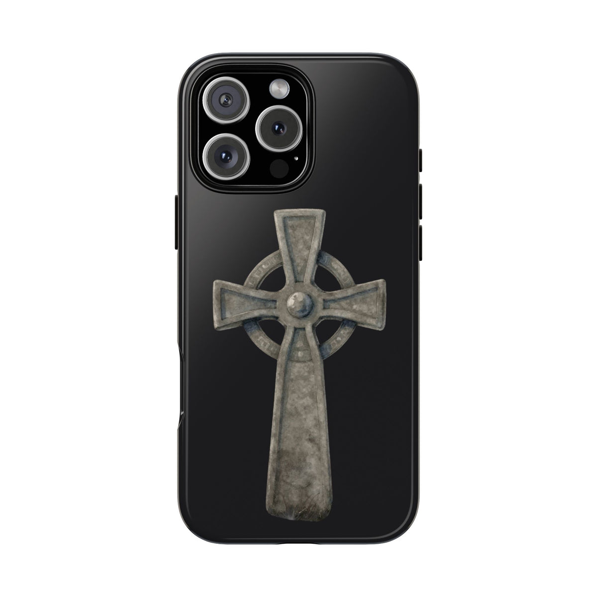 Stone Celtic Cross Tough Phone Case, Irish Heritage Gothic Medieval Symbol, Compatible with iPhone 17 16 15 14 13 Galaxy Google