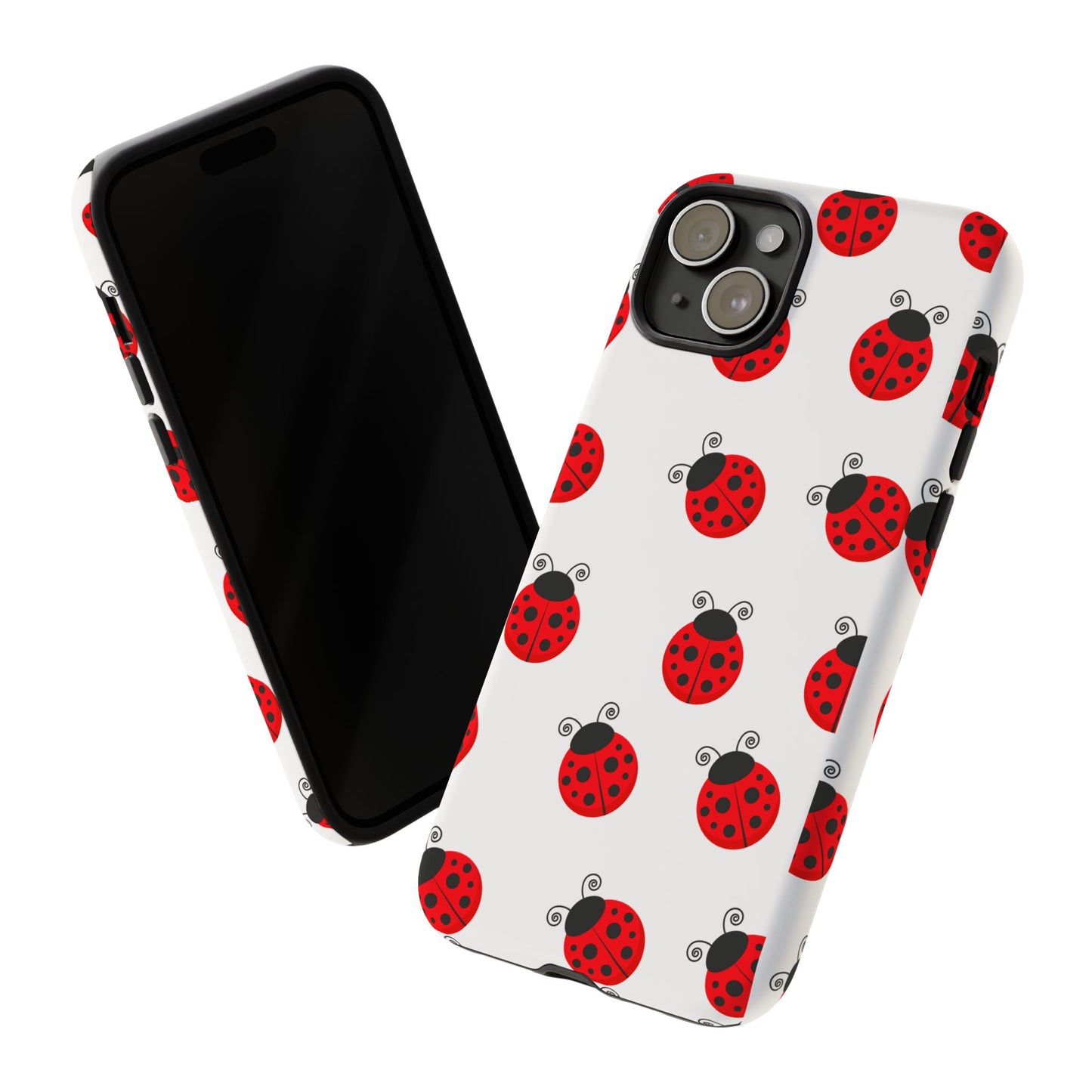 Ladybug Tough Phone Case - Cute Insect Aesthetic, Nature-Inspired Pattern Art, Compatible with iPhone, Galaxy, and Google Phones