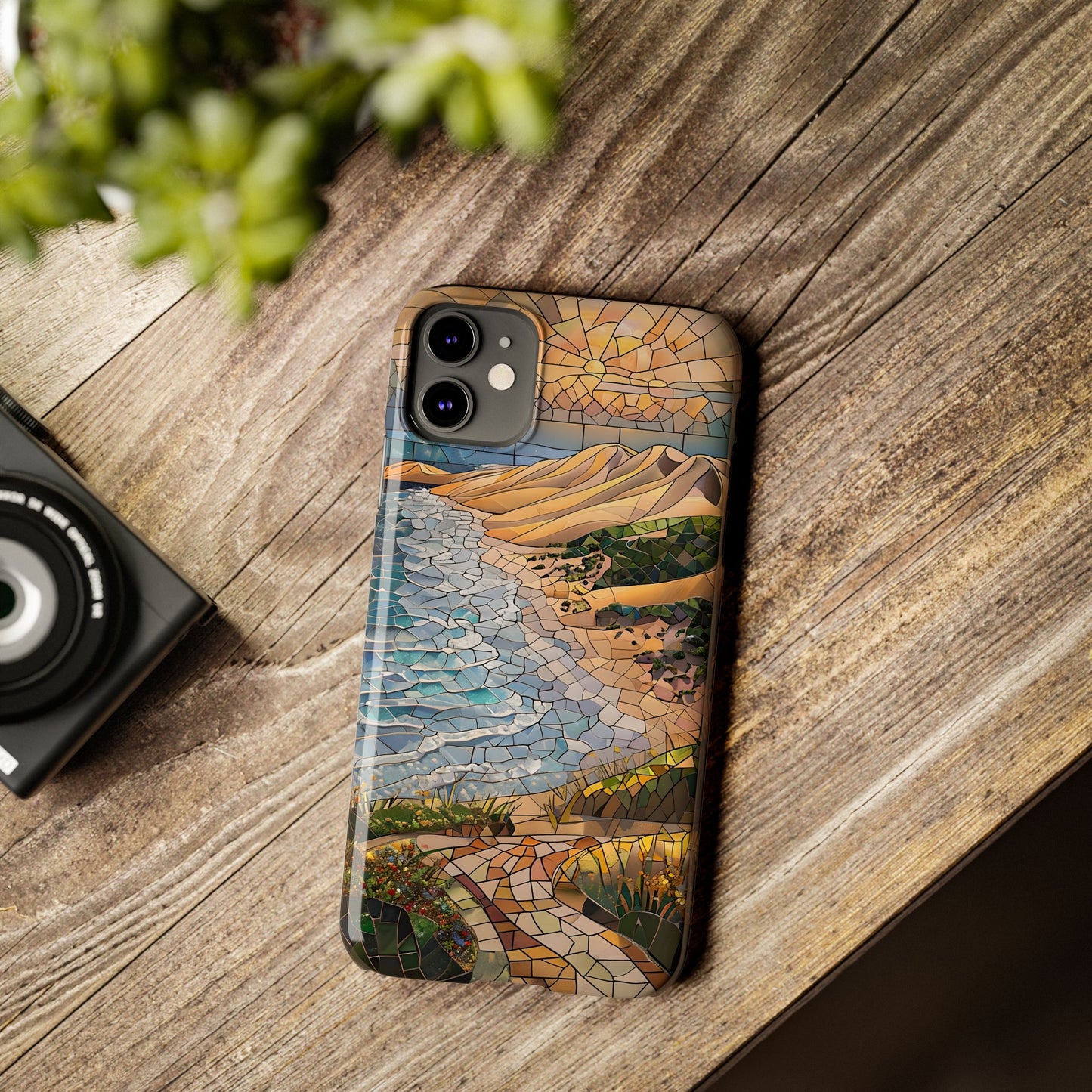 Indiana Dunes National Park Michigan Slim Phone Case, Mosaic Phone Case, East U.S. Nature Art, Coastal Chic, Ocean Lovers, Nature Inspired