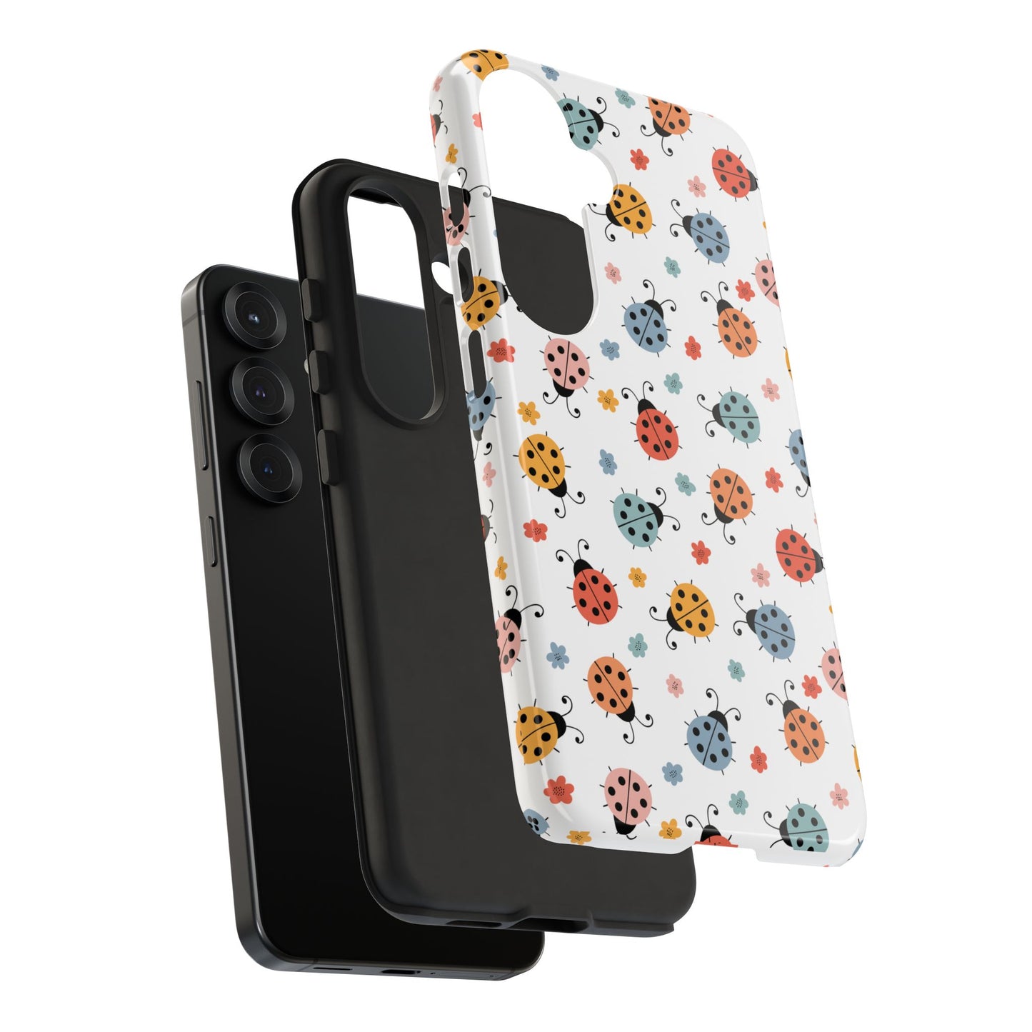 Ladybug Tough Phone Case - Cute Insect Aesthetic, Nature-Inspired Pattern Art, Compatible with iPhone, Galaxy, and Google Phones