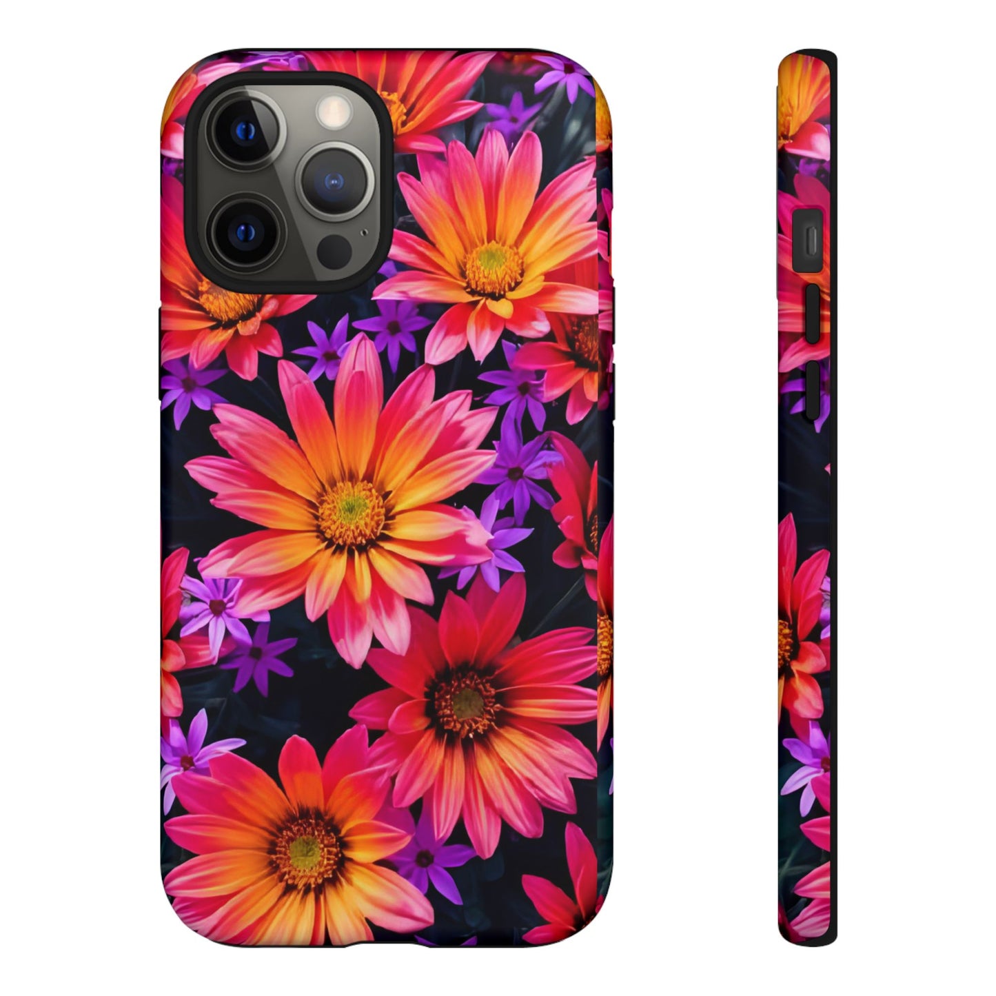 Bold Garden Flower Tough Phone Case - Colorful Floral Print, Bright Botanical Aesthetic, Compatible with iPhone, Galaxy, and Google Phones