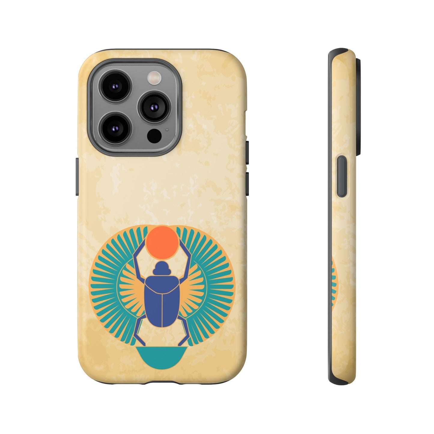 Ancient Egyptian Scarab Beetle Tough Phone Case - Symbol of Rebirth Design, Mythological Art, Compatible with iPhone, Galaxy, and Google
