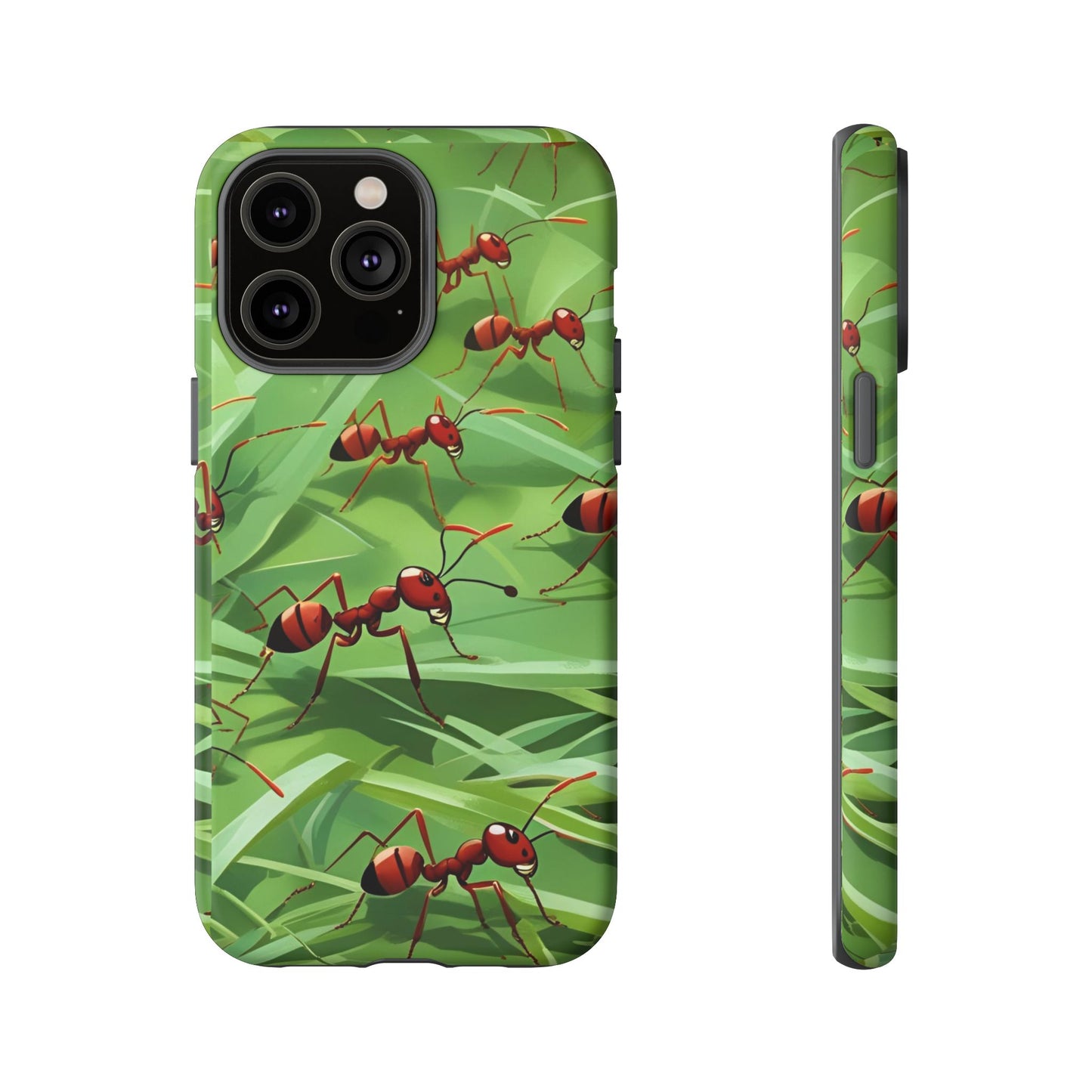 Marching Ant Pattern Tough Phone Case - Realistic Insect Art, Minimalist Nature Aesthetic, Compatible with iPhone, Galaxy, and Google Phones