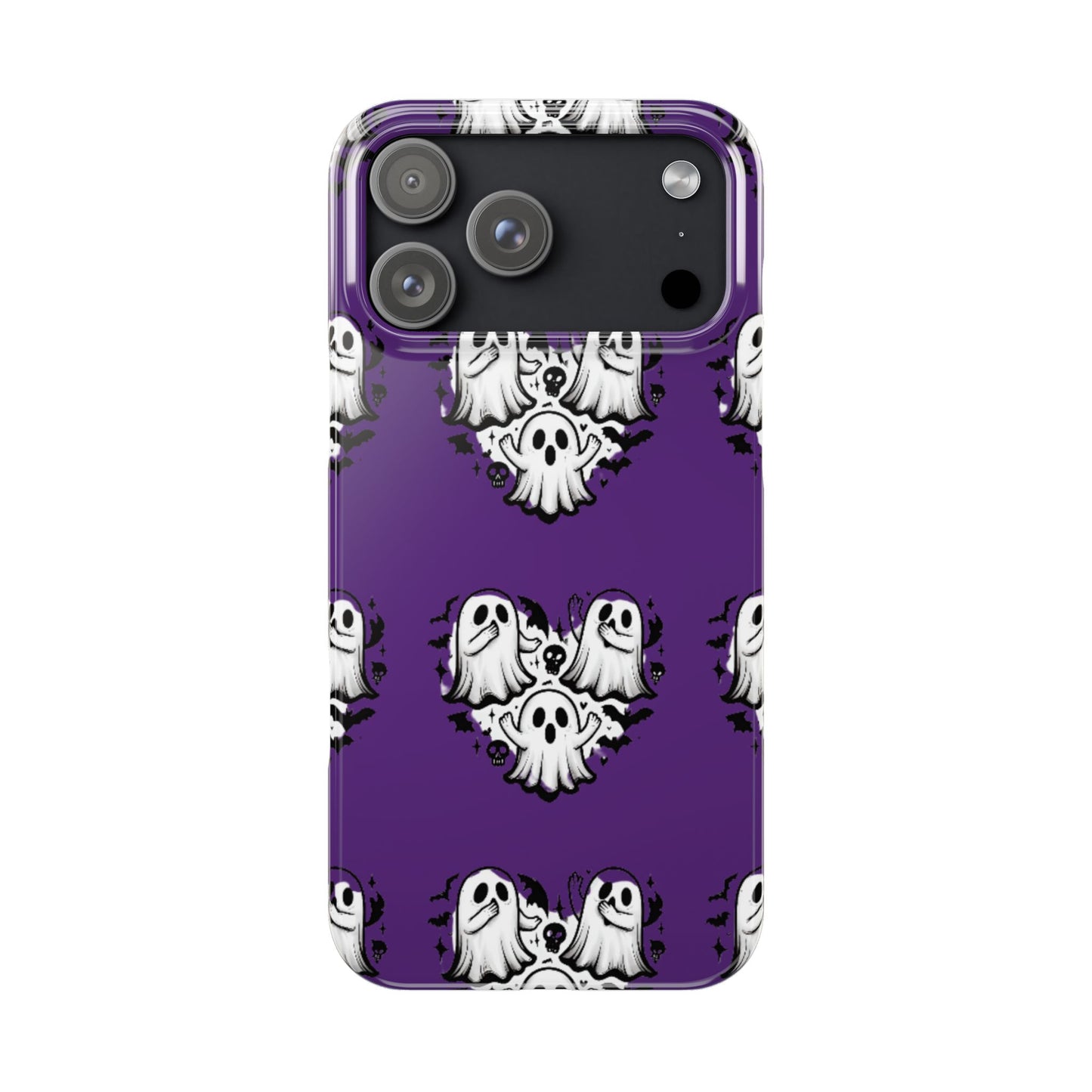 Cute Ghost Heart Slim Phone Case, Creepy Cute Spooky Heart Print, Goth Coquette Aesthetic Spooky Accessories, Halloween Gift Case
